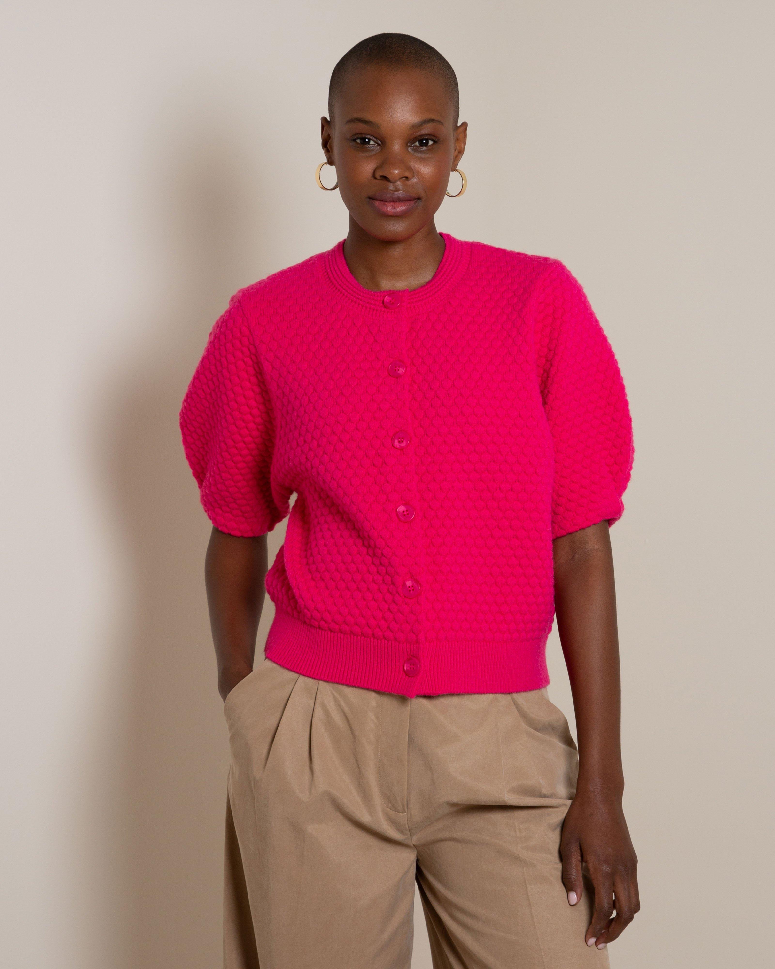Shazzy Textured Cardi -  Pink