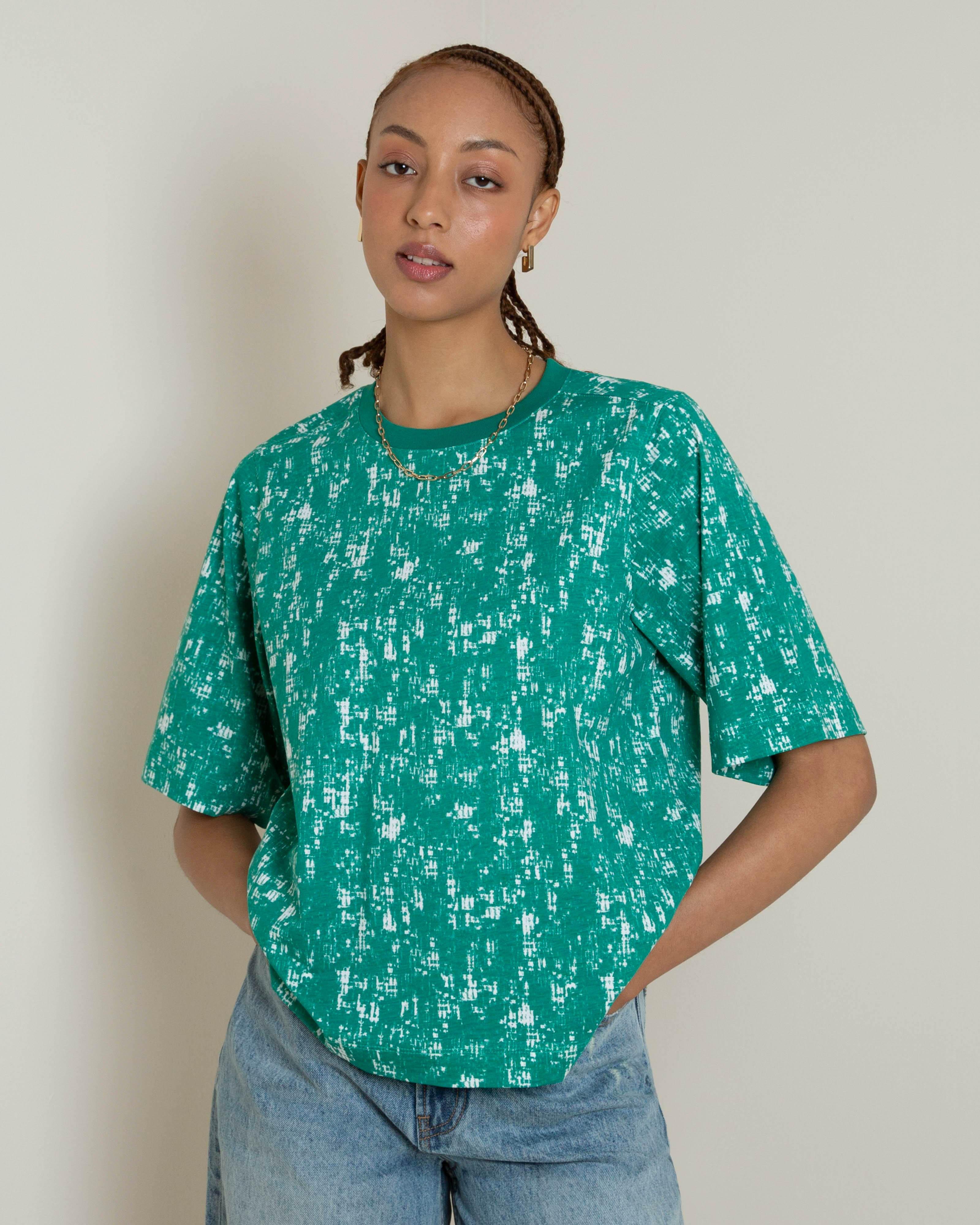 Carly Printed Tee -  Green