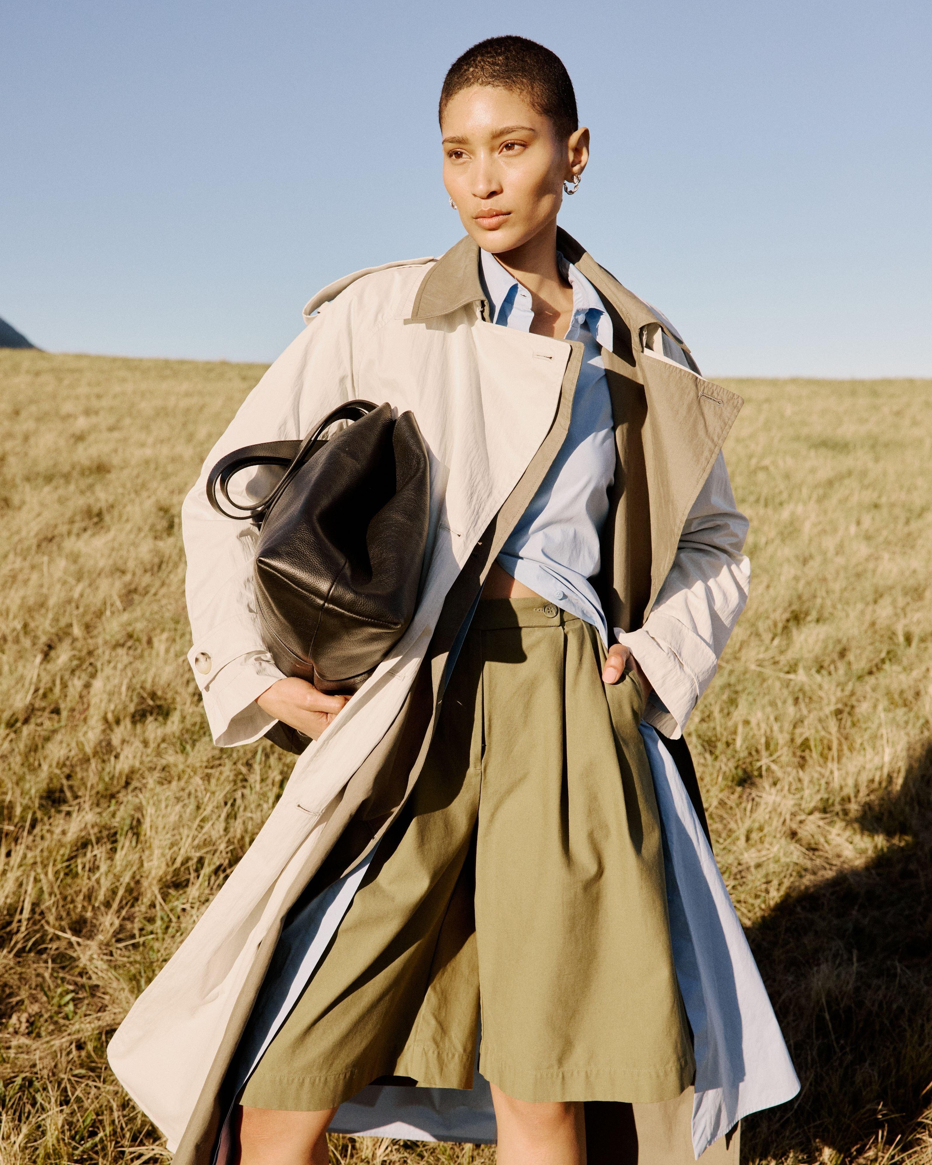 Kylee Two-Tone Trench -  Stone