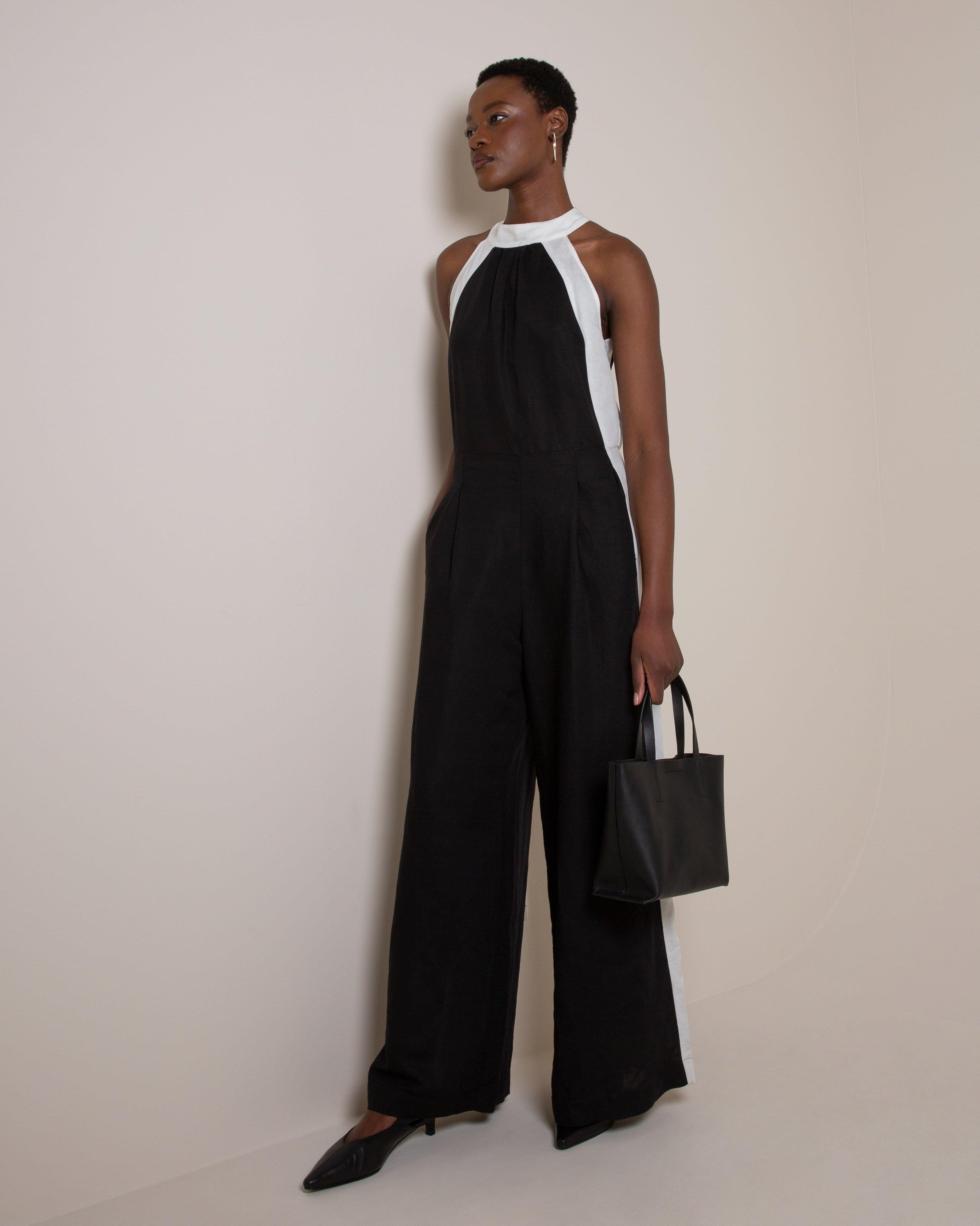 Orlandi Halter Neck Colourblocked Jumpsuit - Poetry Clothing Store