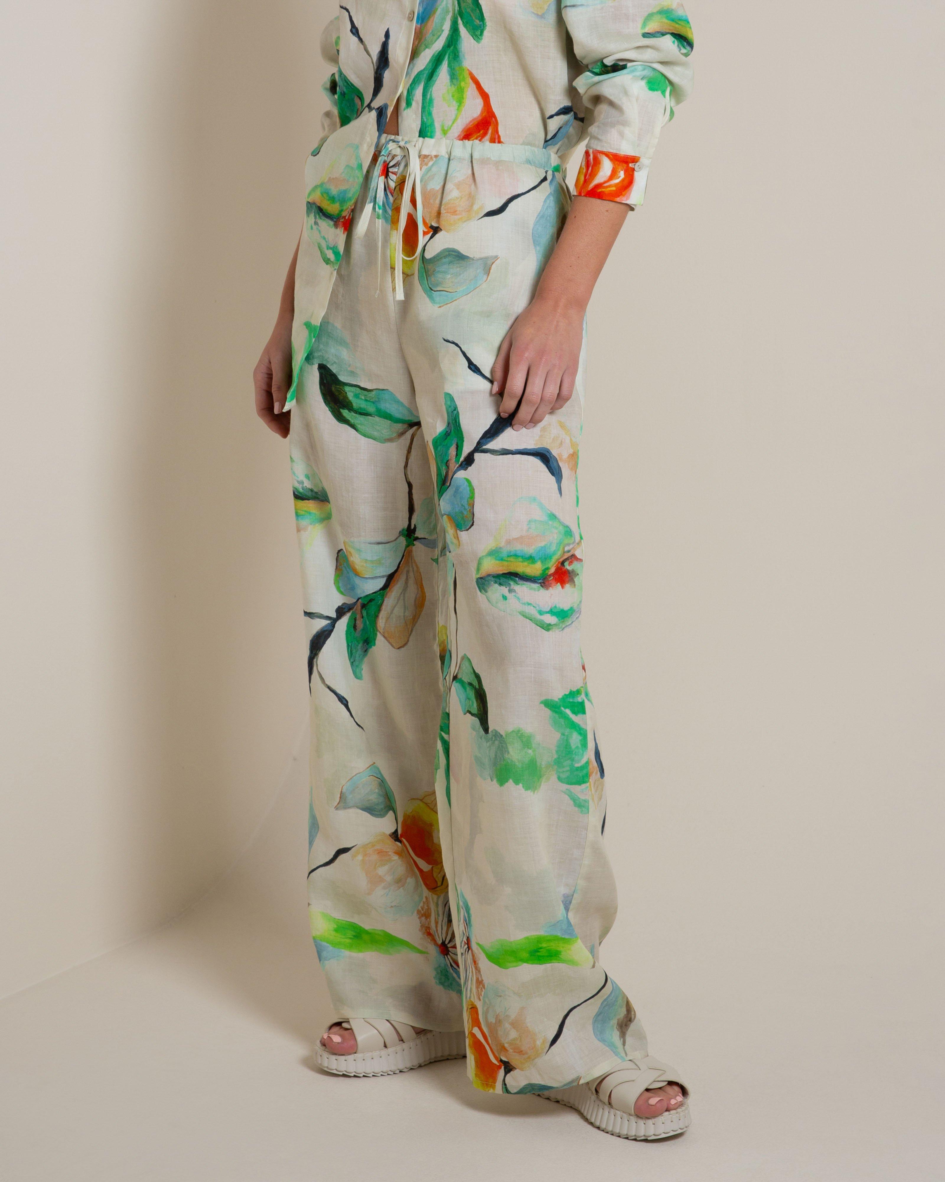 Sky Printed Wide Leg Pant -  Assorted