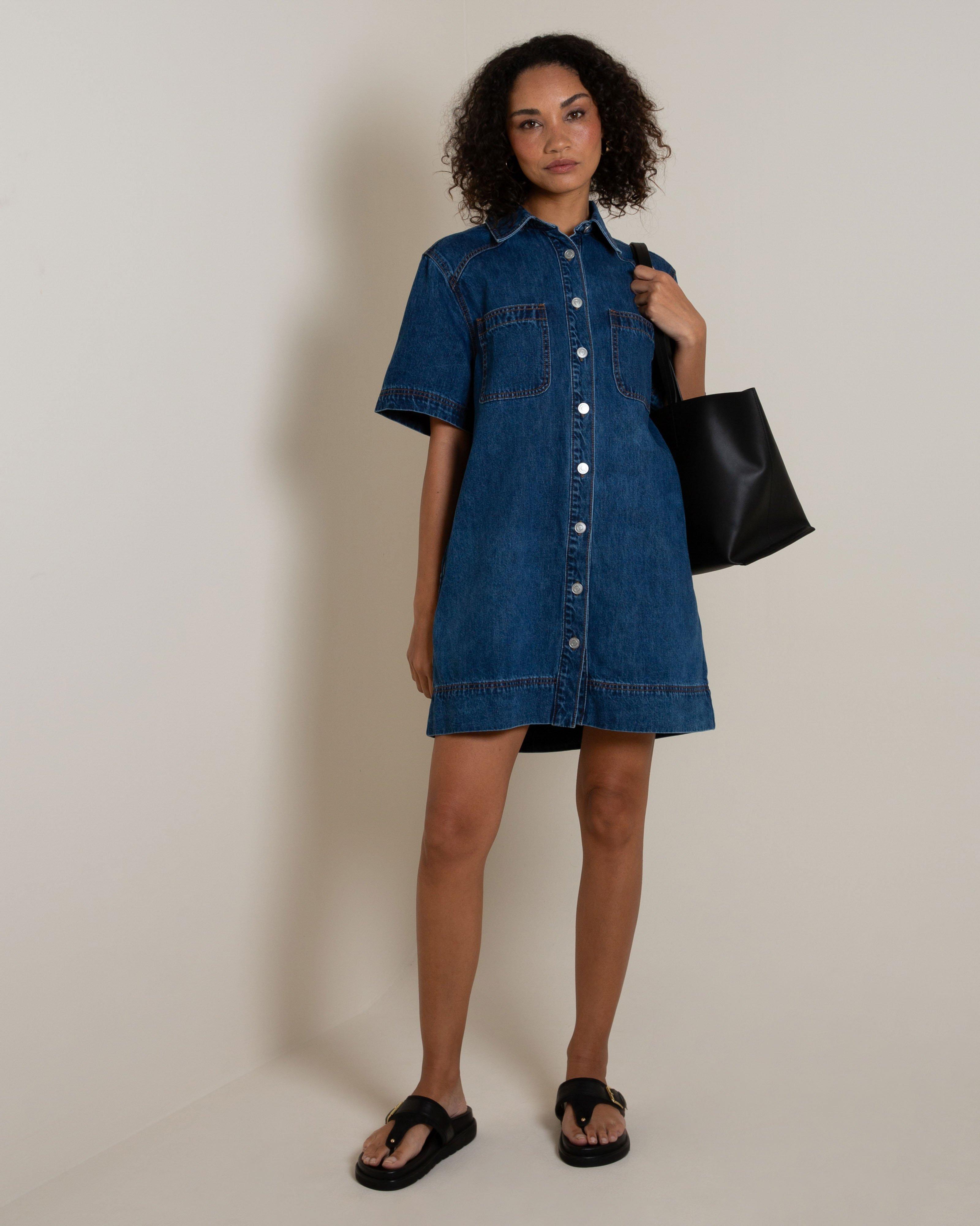 poetry denim dress Wrenley Denim Mini Dress