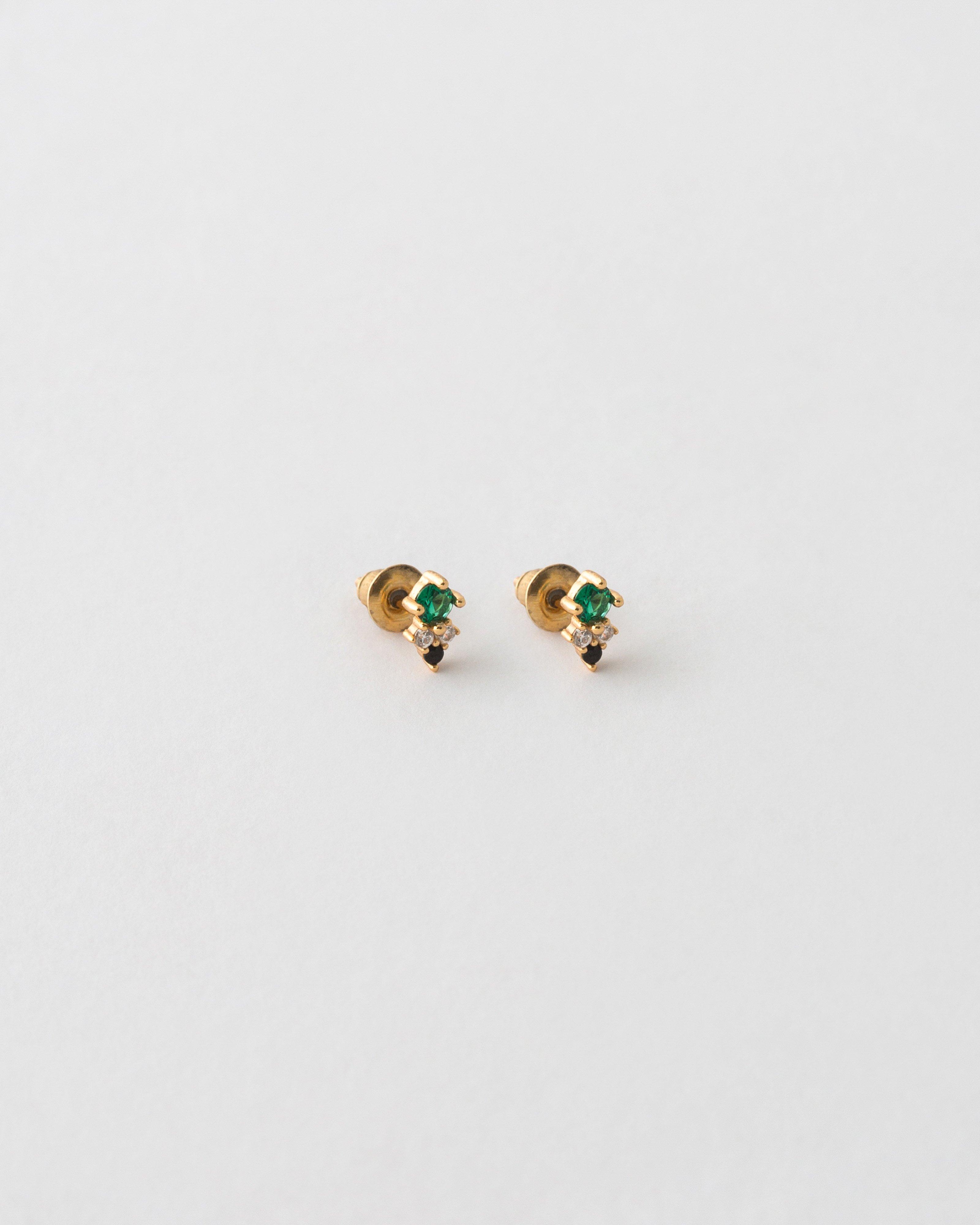 Sterling Silver Cluster Stud Earrings -  Black
