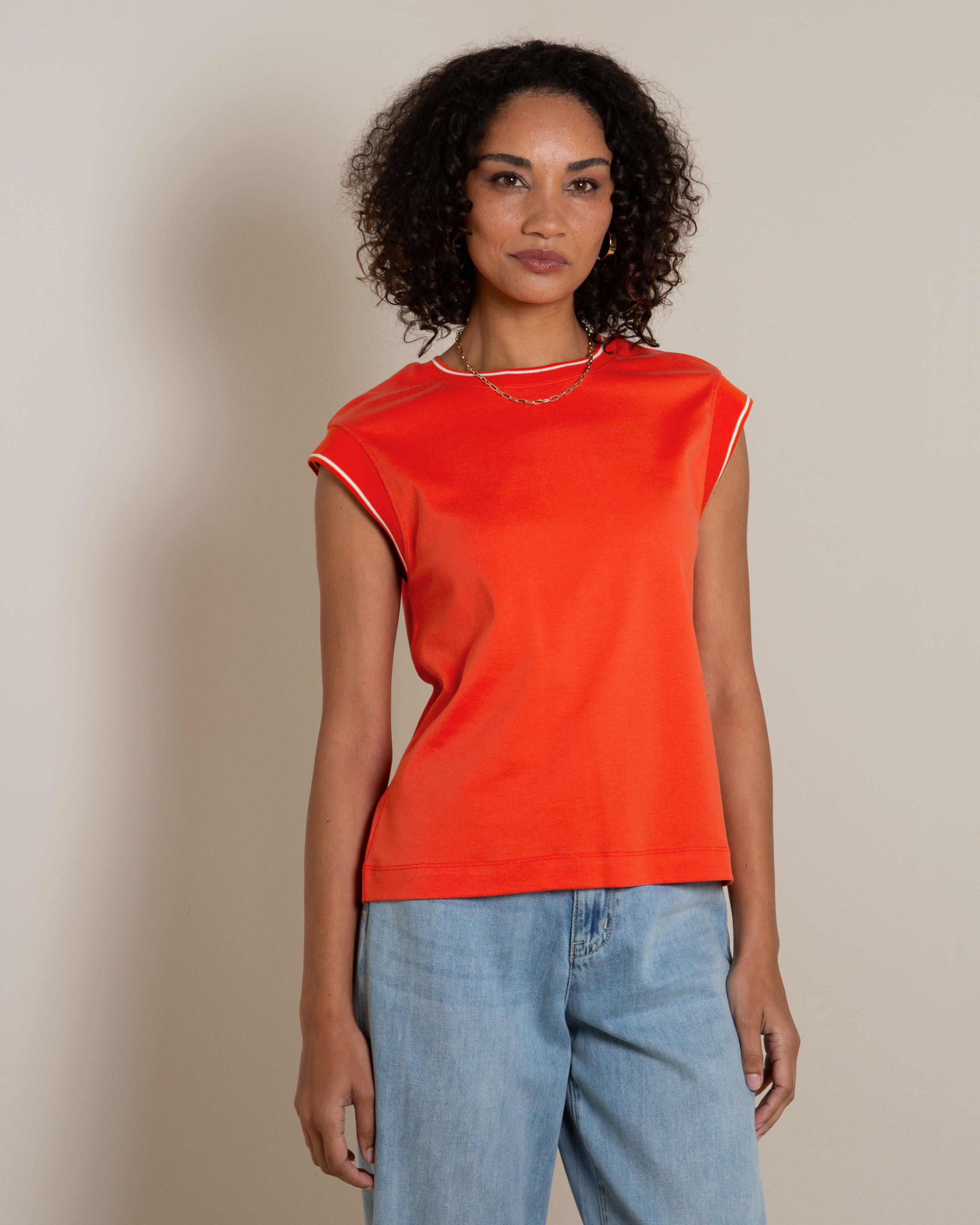 Bella Contrast Tee -  Orange