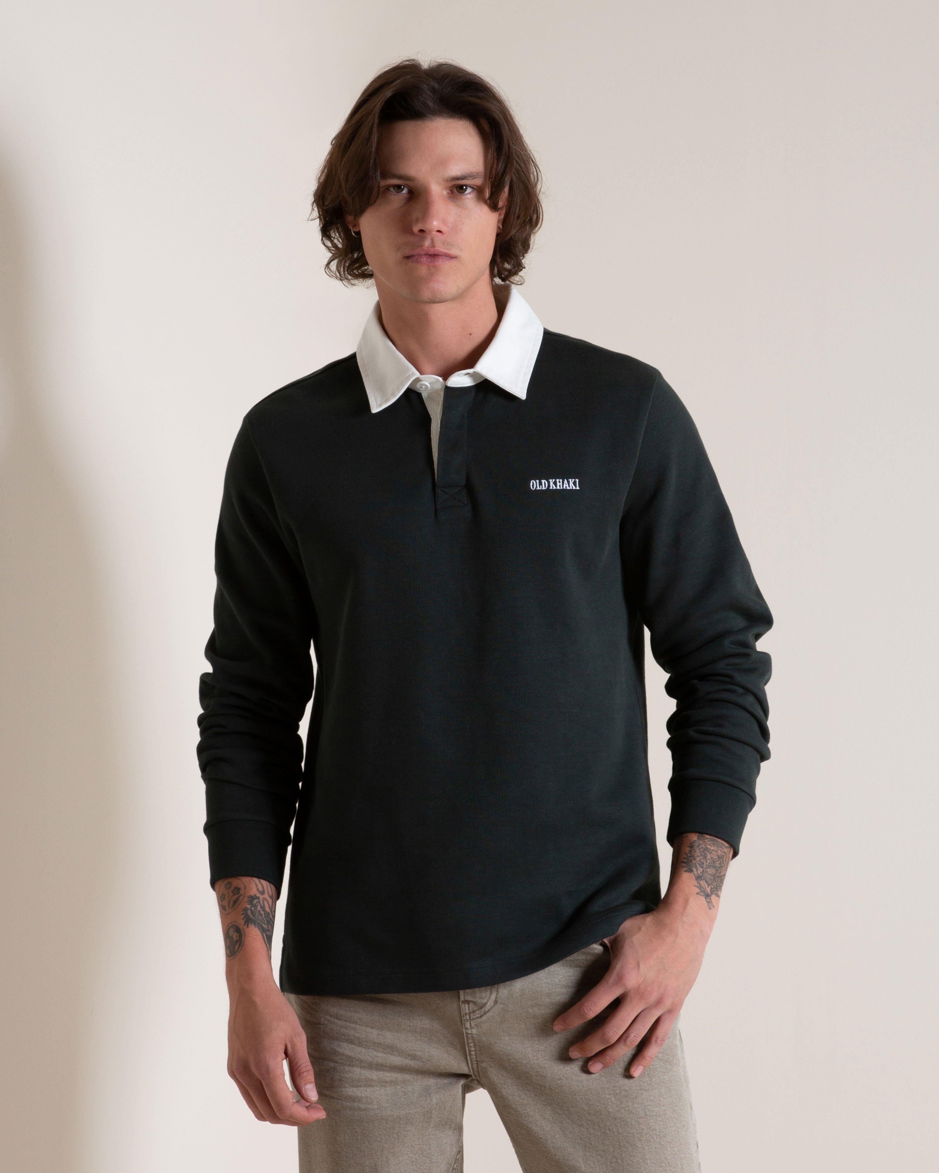 Men's Earl Rugby Sweat | Old Khaki