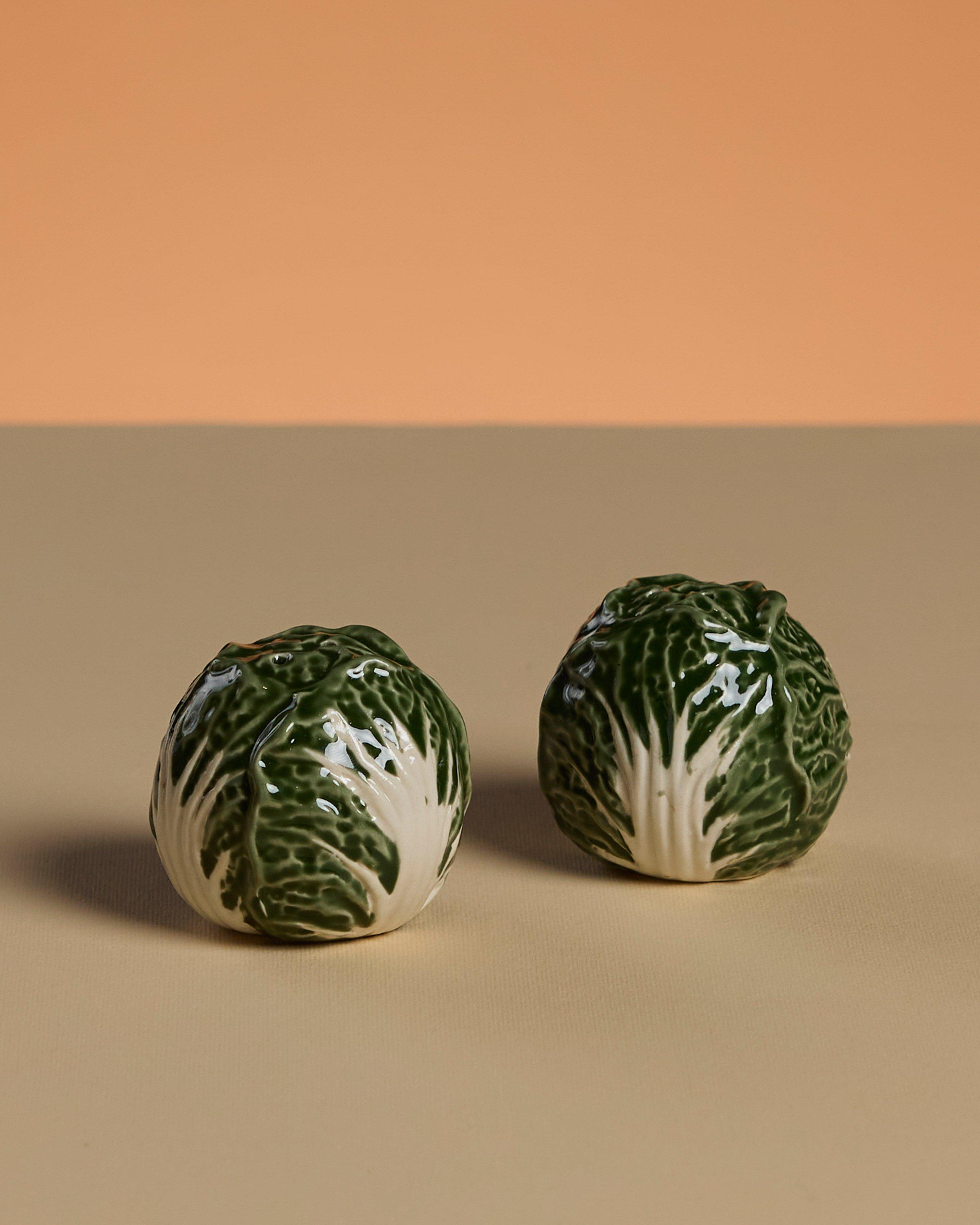 Cabbage Salt & Pepper Shaker Set -  Green