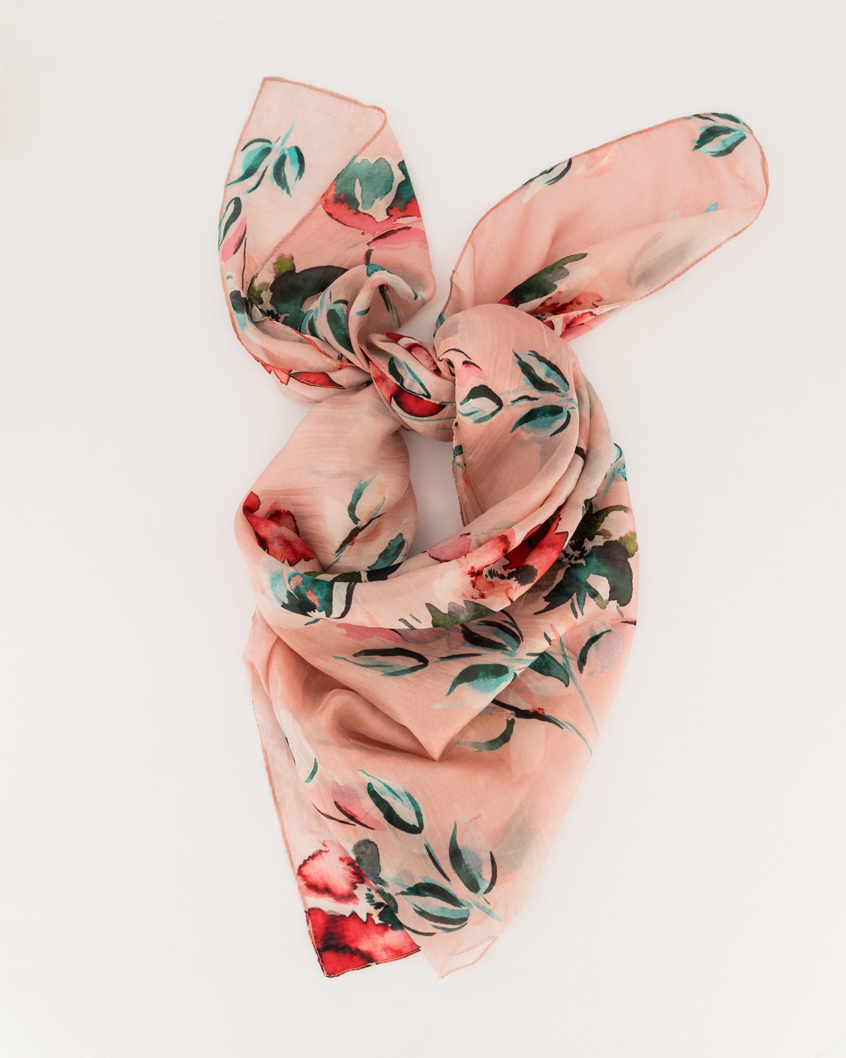 Pia Floral Silk Scarf -  Assorted