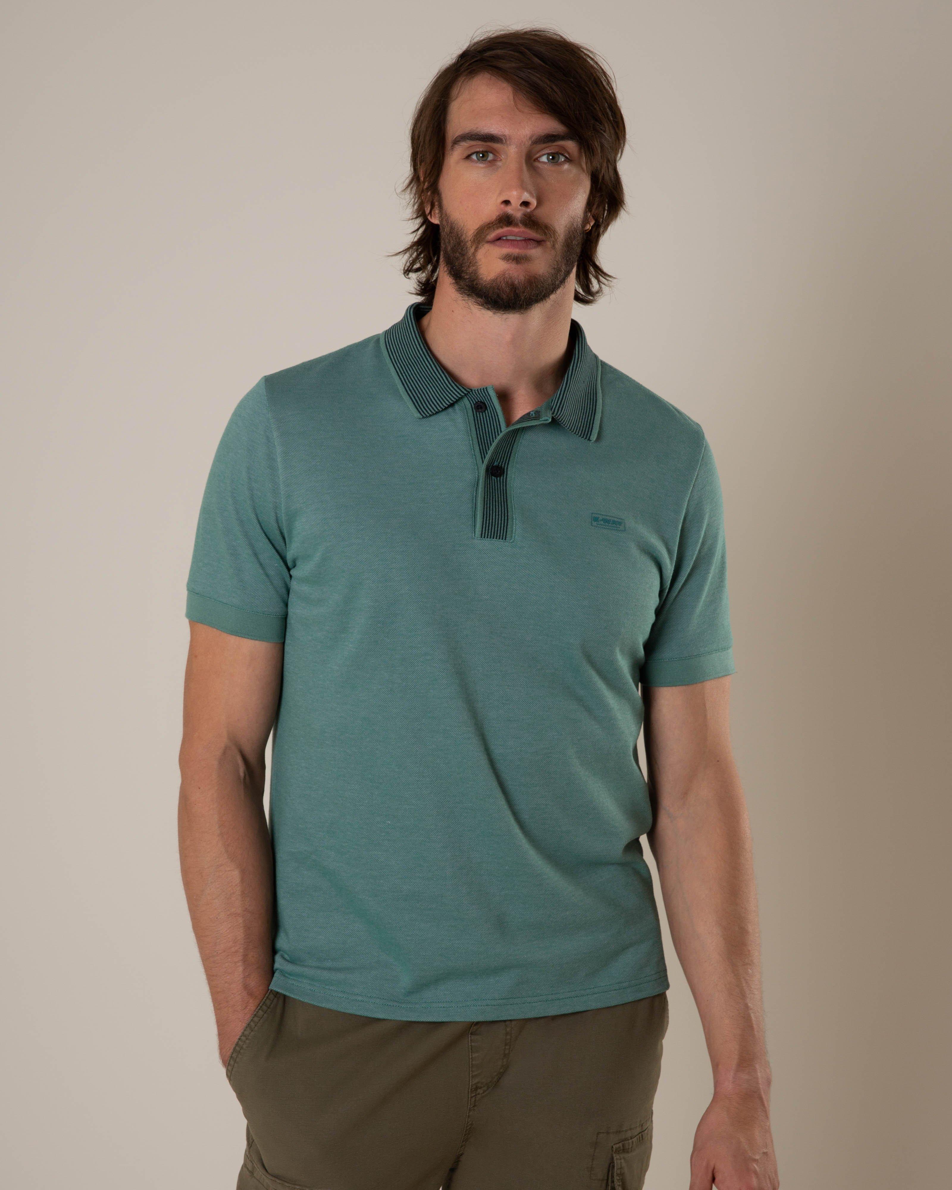 K-Way Elements Men's Benito Textured Golfer -  Teal