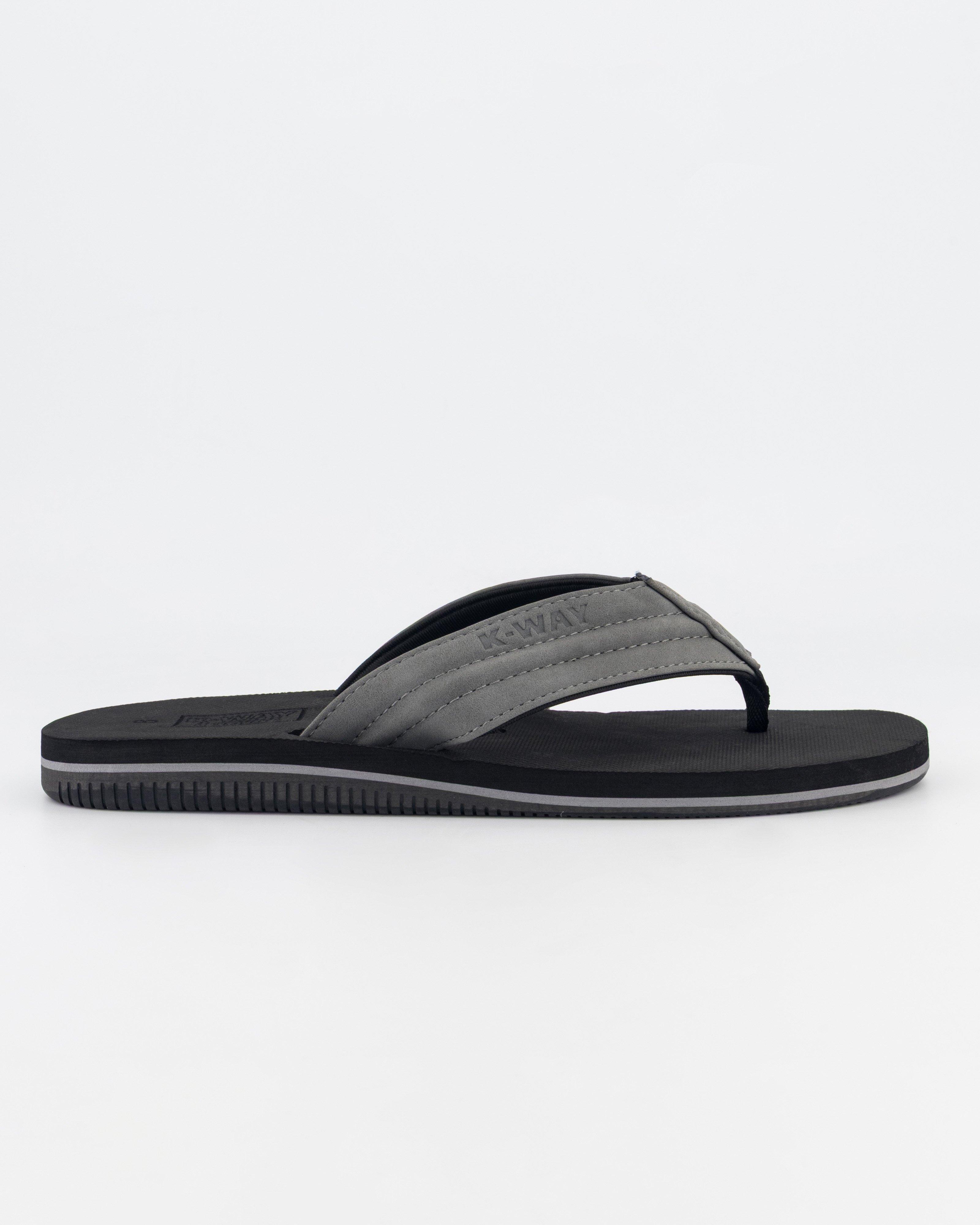 K-Way Elements Men's Tod Nubuk Flip Flops -  Charcoal