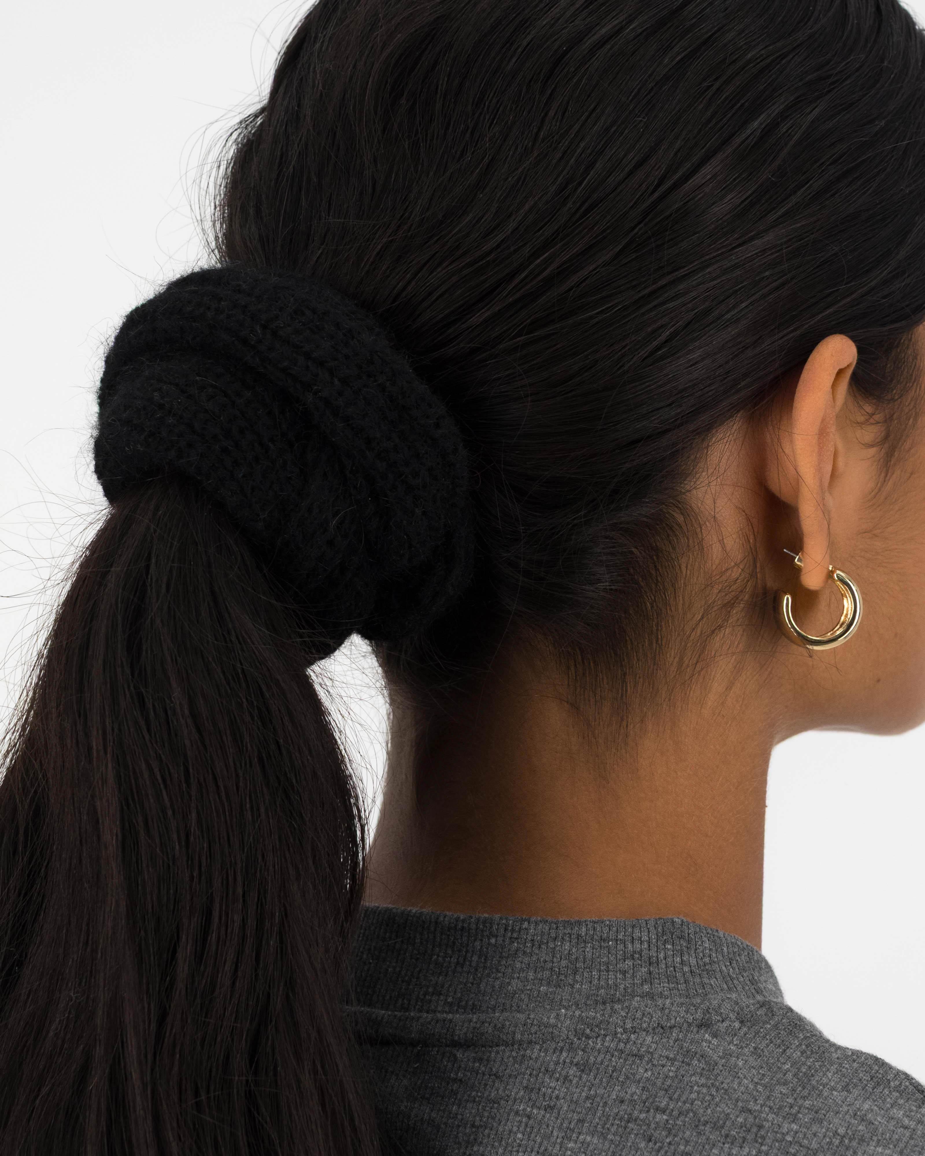 Knitted Scrunchie -  Black