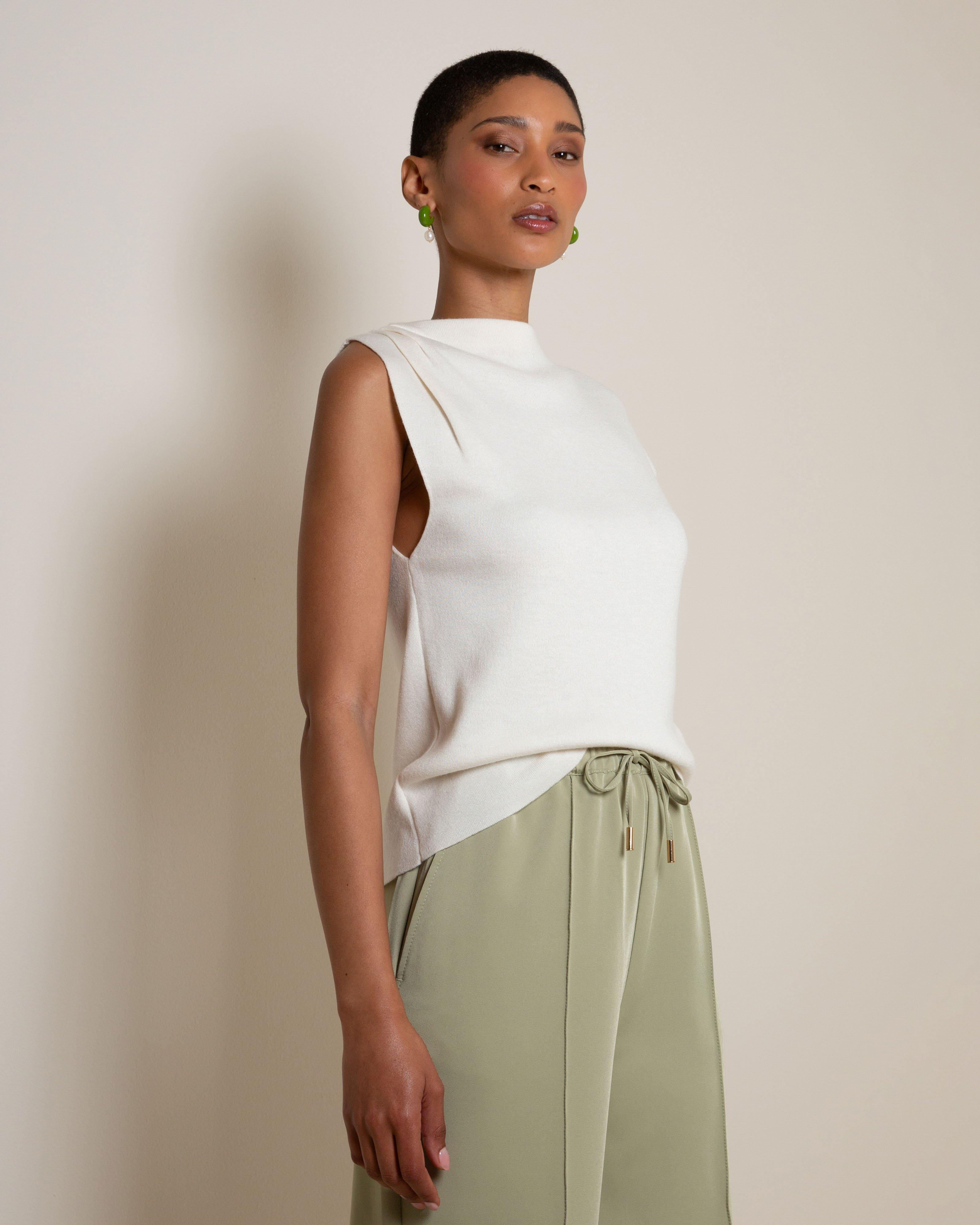 Alma Asymmetrical Knit Top -  Milk
