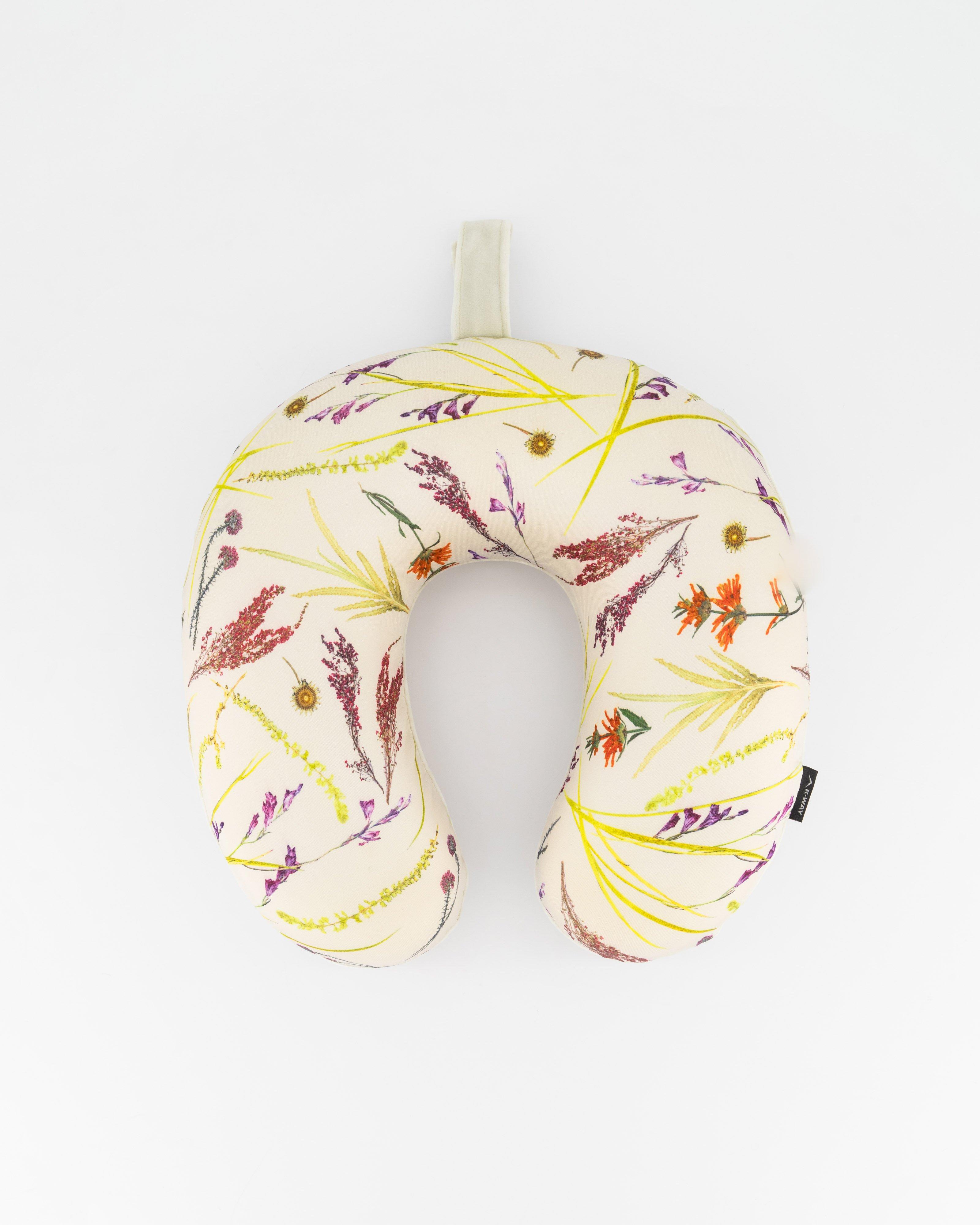 K-Way x Velt Printed Memory Foam Pillow & Eye Mask -  Light Khaki
