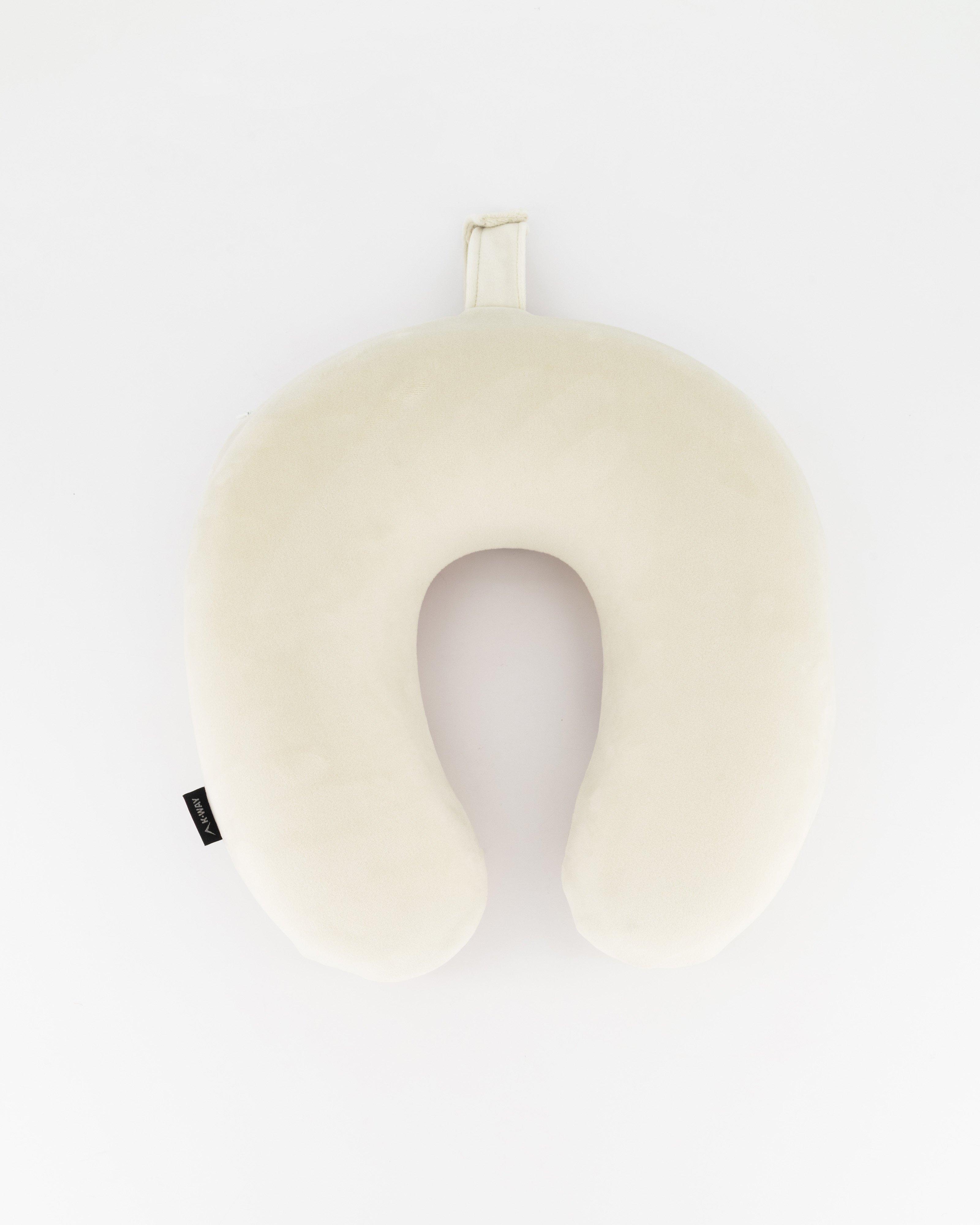 K-Way x Velt Printed Memory Foam Pillow & Eye Mask -  Light Khaki