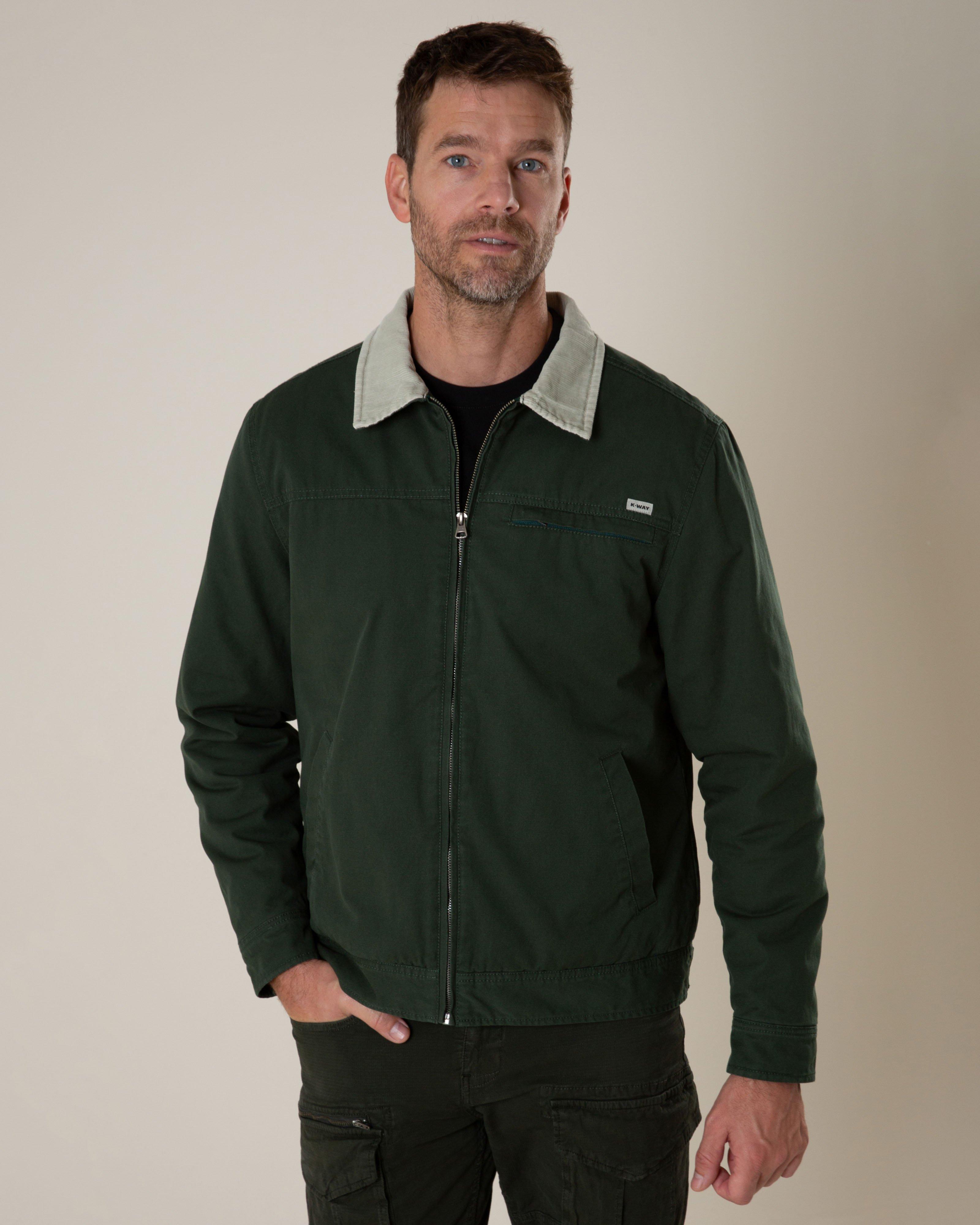 K-Way Elements Men's James Workwear Harrington Jacket -  Dark Green