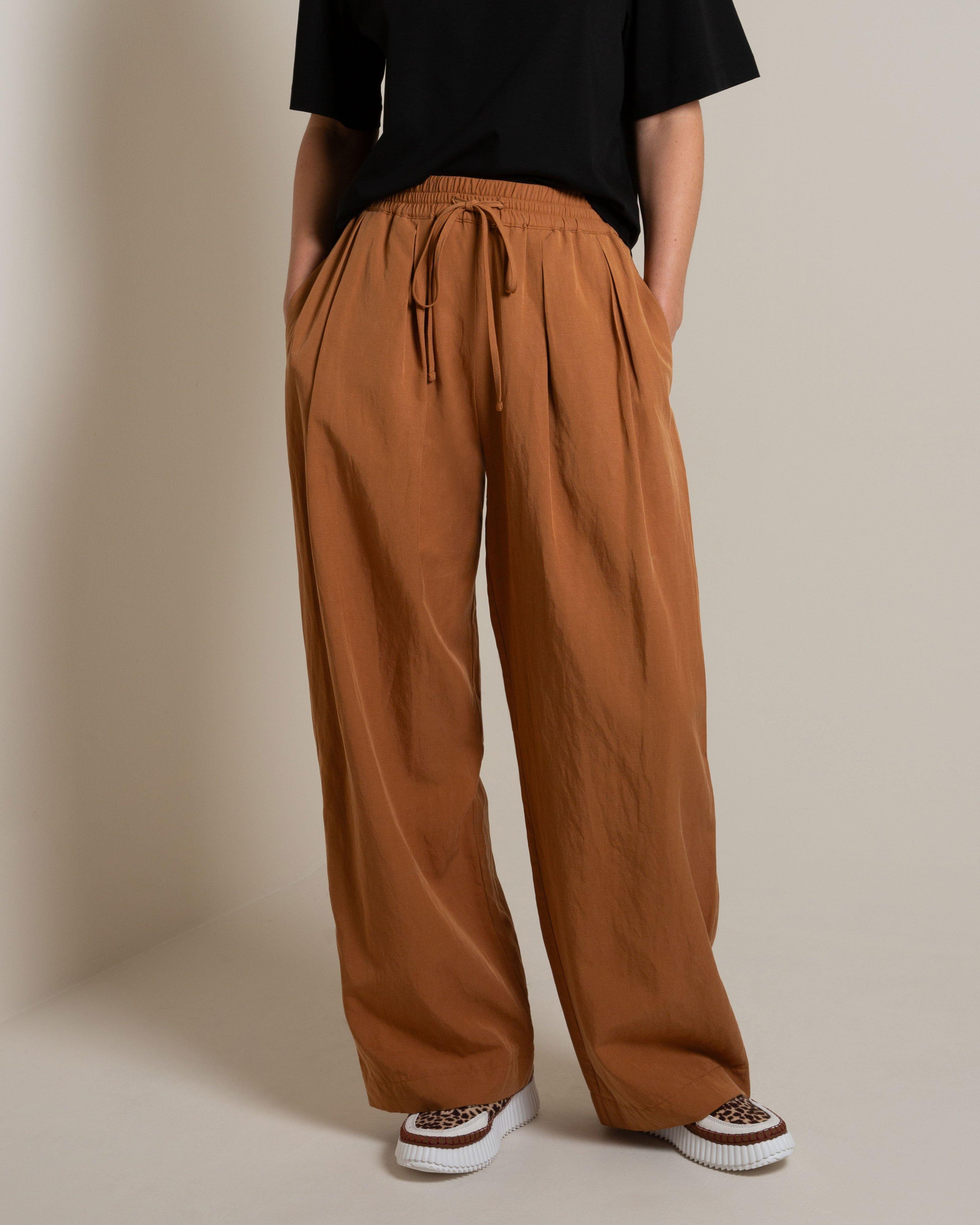 Wanda Drawstring Pants -  Brown