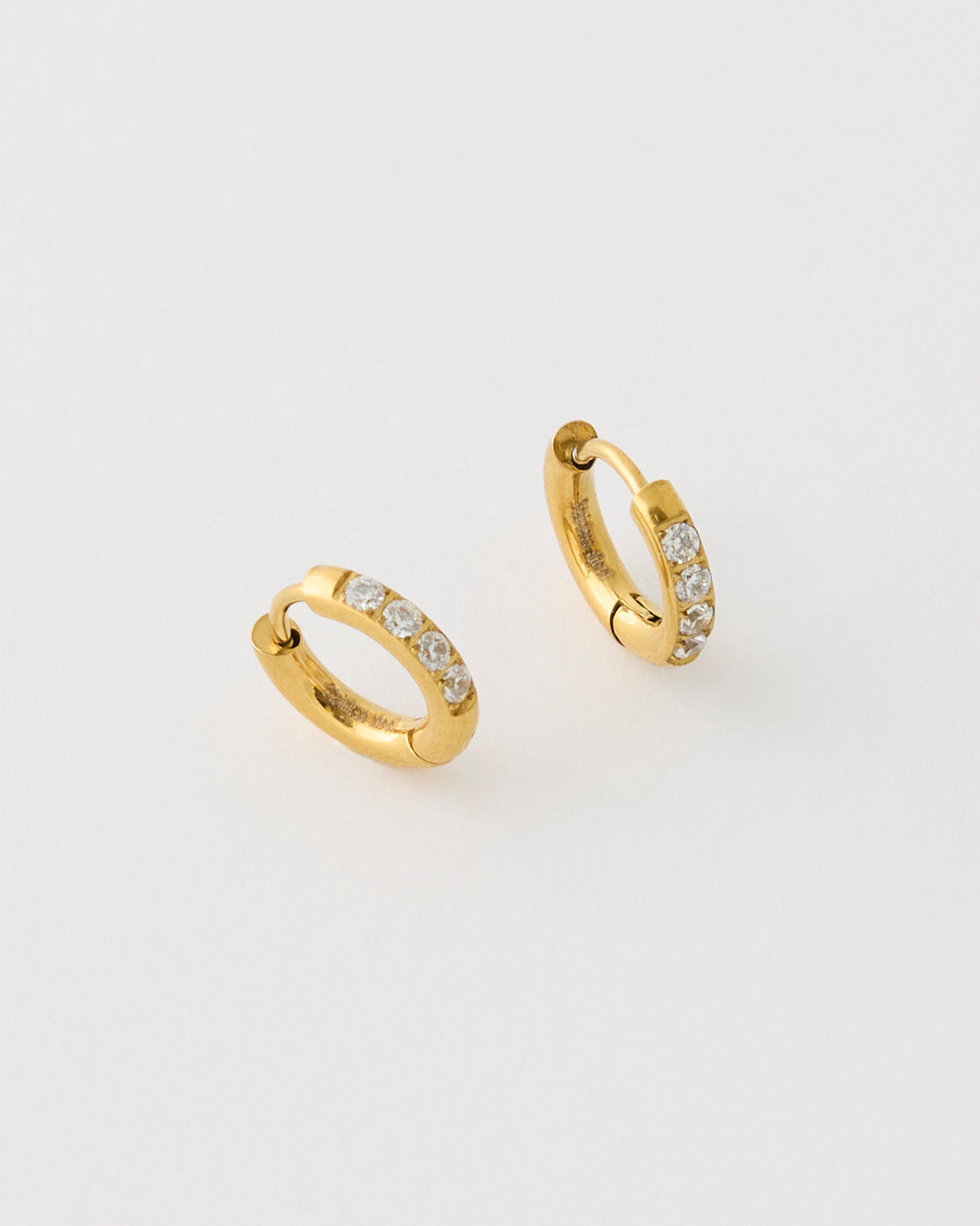 Stainless Steel Stone Huggie Earrings -  Camo