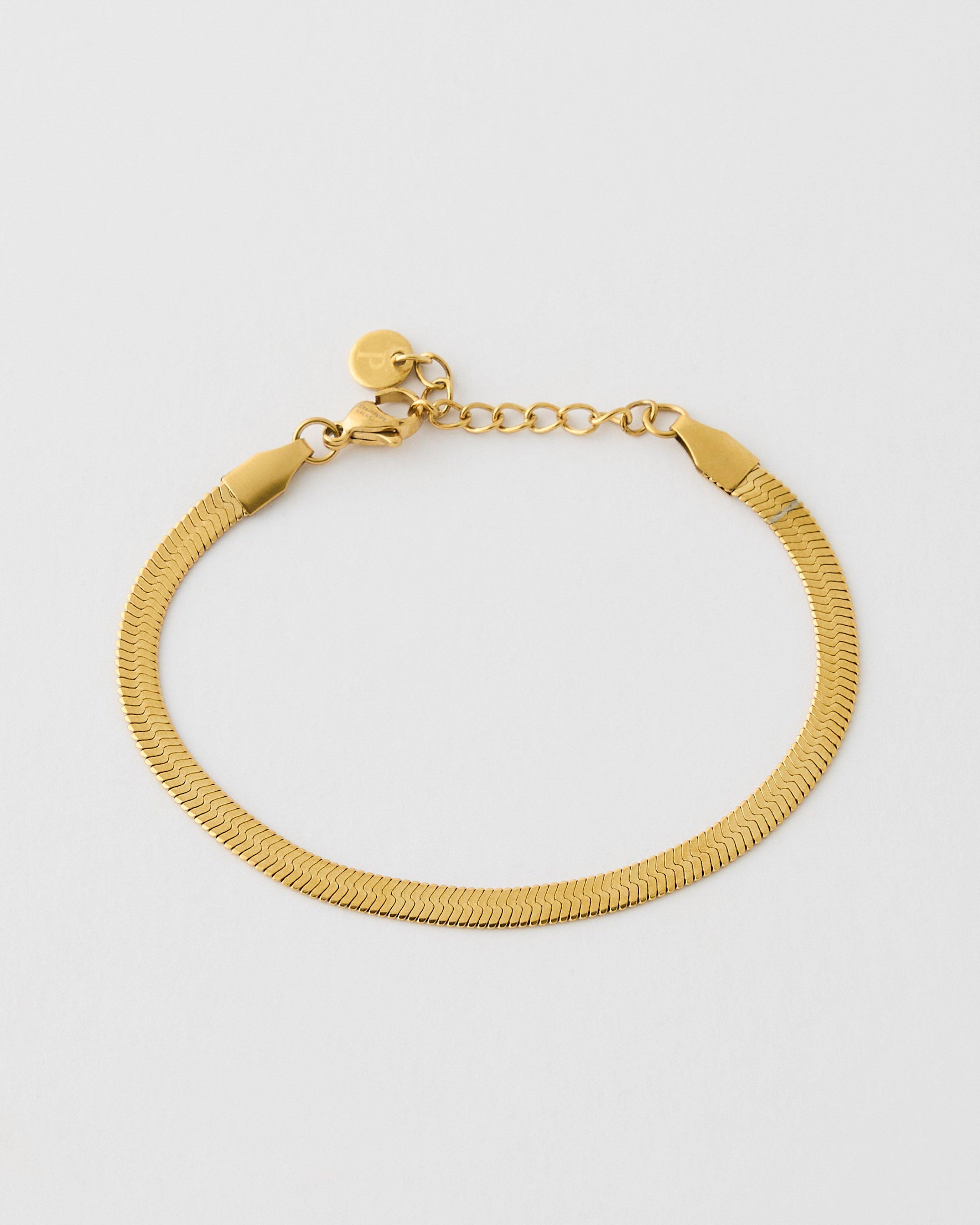 Stainless Steel Snake Chain 4mm Bracelet -  Gold