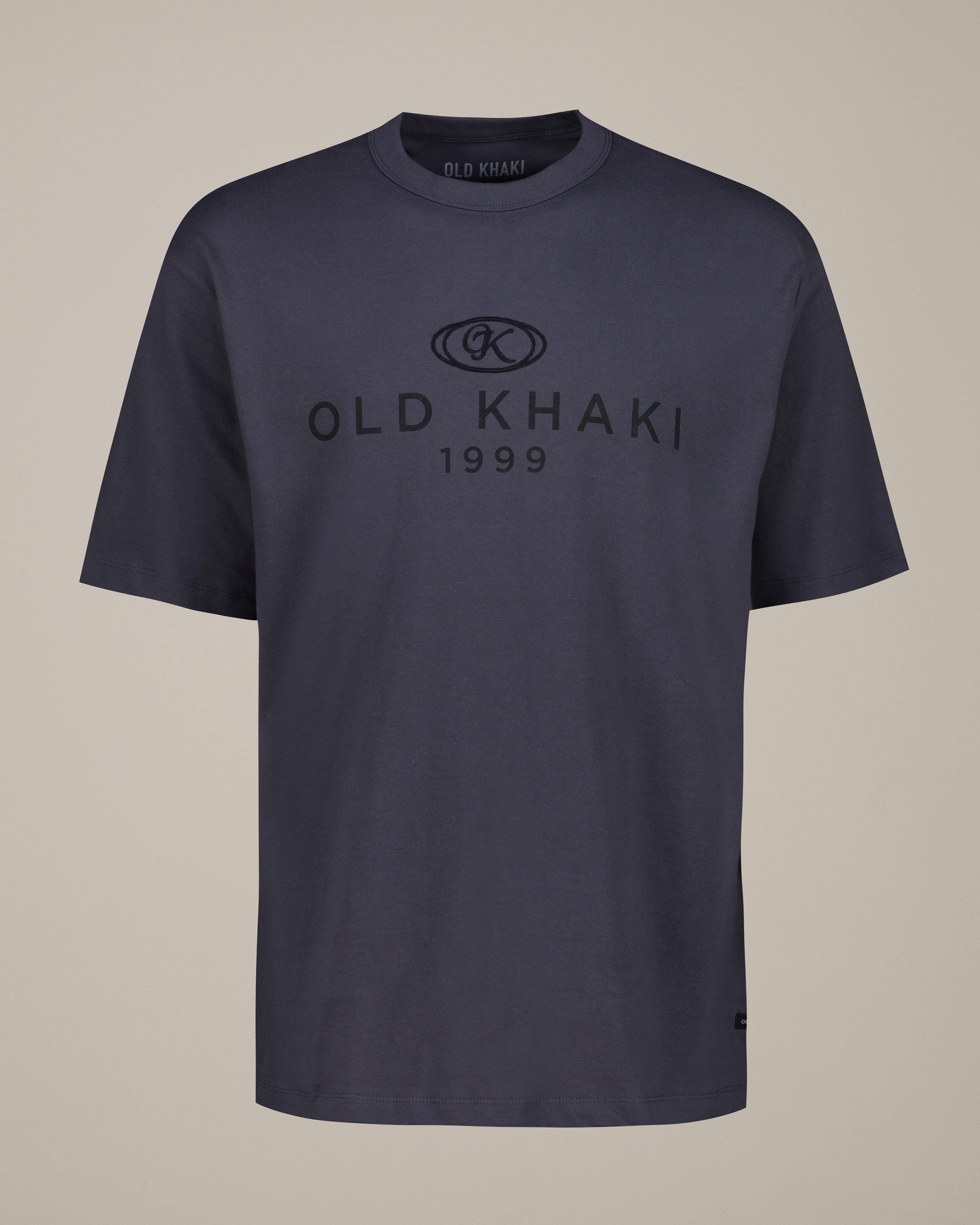 Old Khaki Men's Riley Embossed Crewneck T-Shirt -  Charcoal