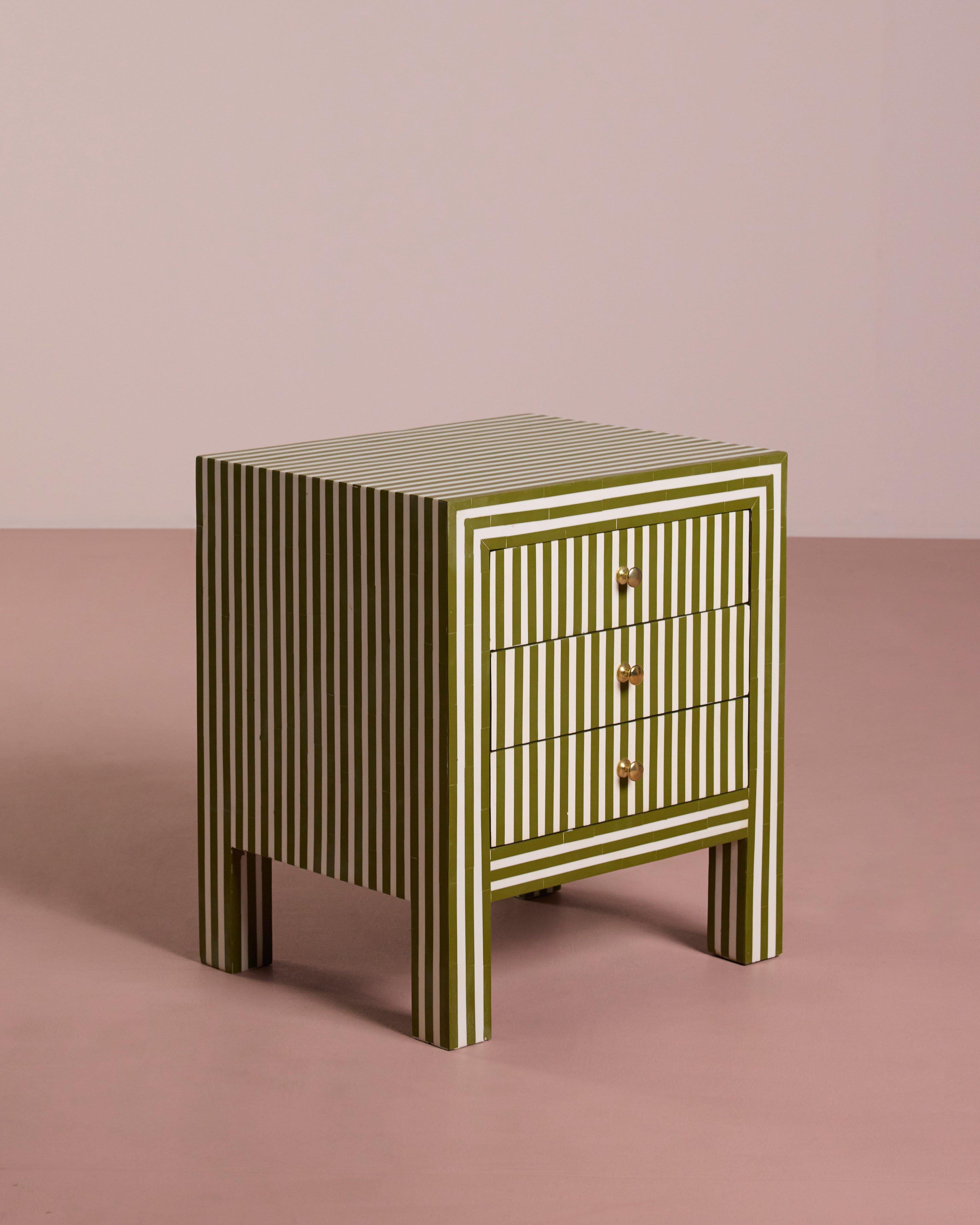  Maryke Three-Drawer Pedestal -  Olive