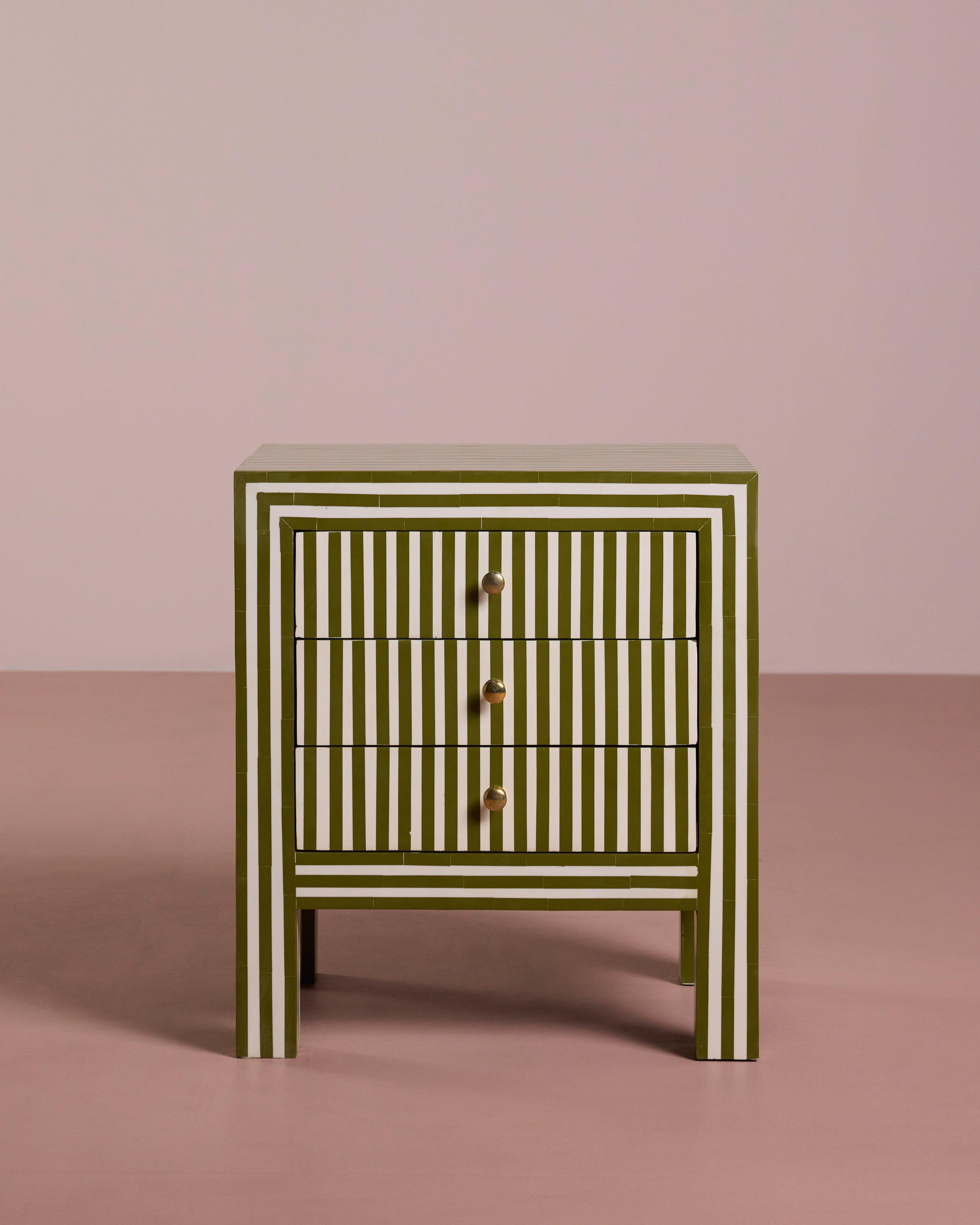  Maryke Three-Drawer Pedestal -  Olive