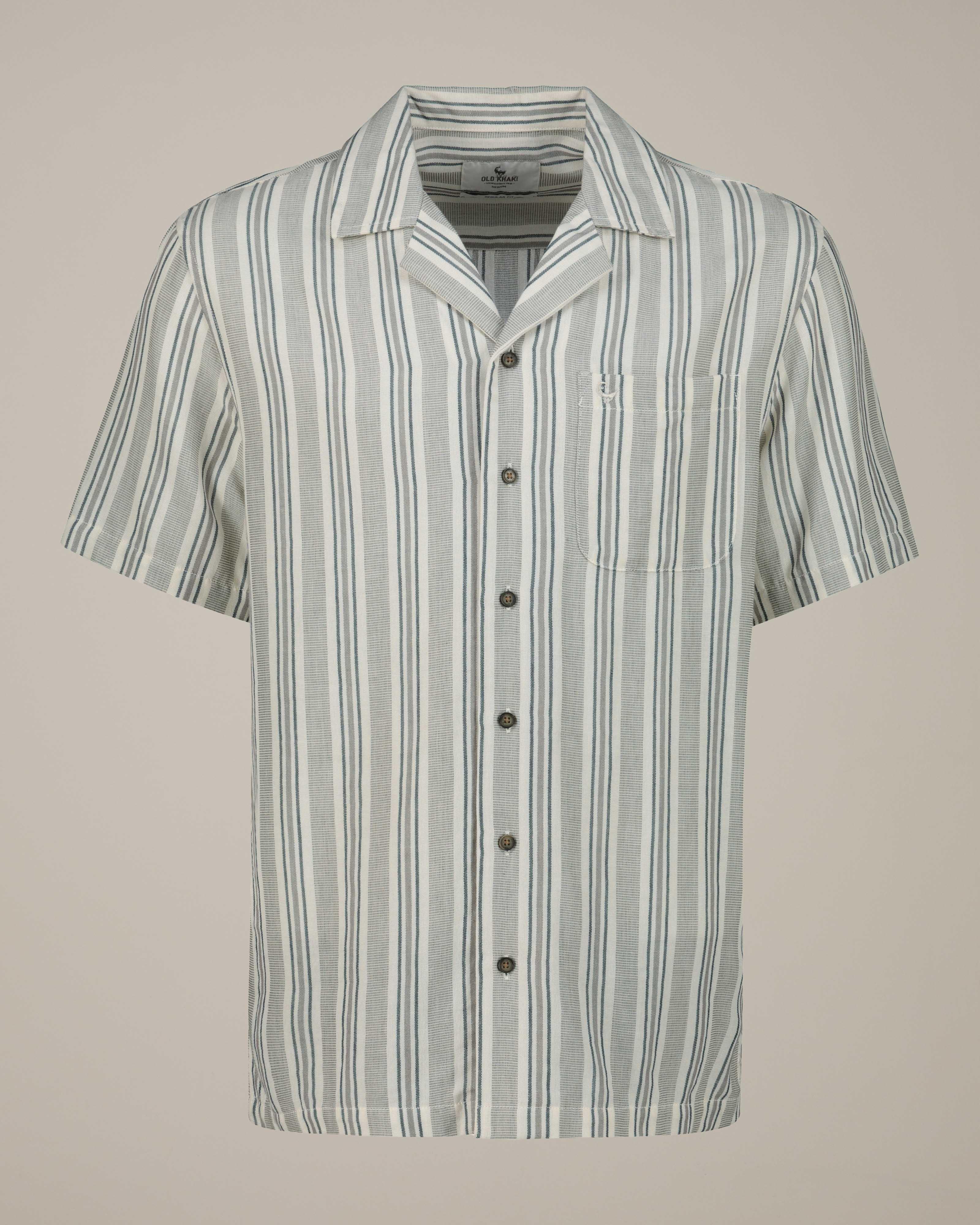 Old Khaki Men’s Luca Textured Shirt  -  Stone