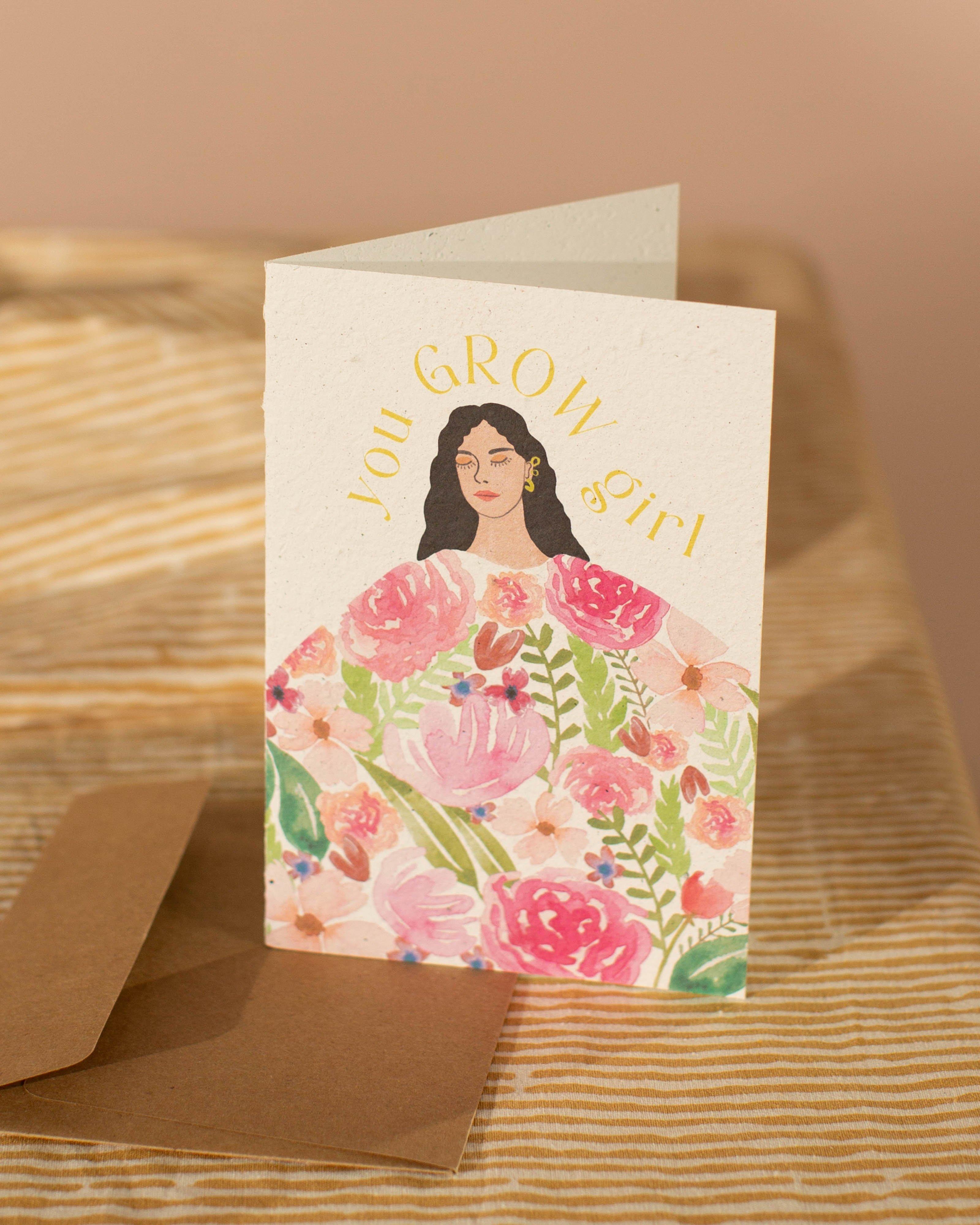 You Grow Girl Card -  Assorted