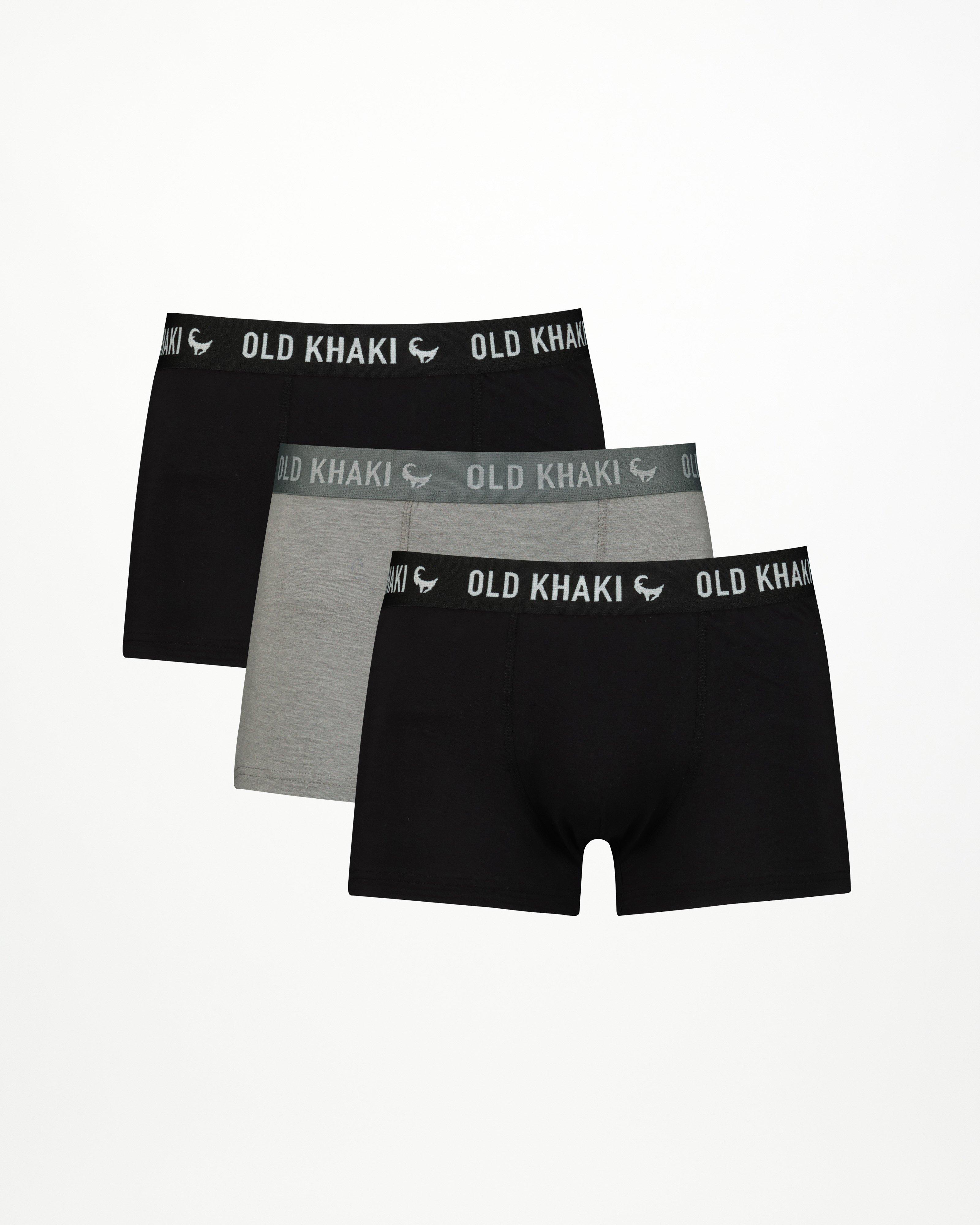Men's 3-Pack Boxer Briefs -  Grey