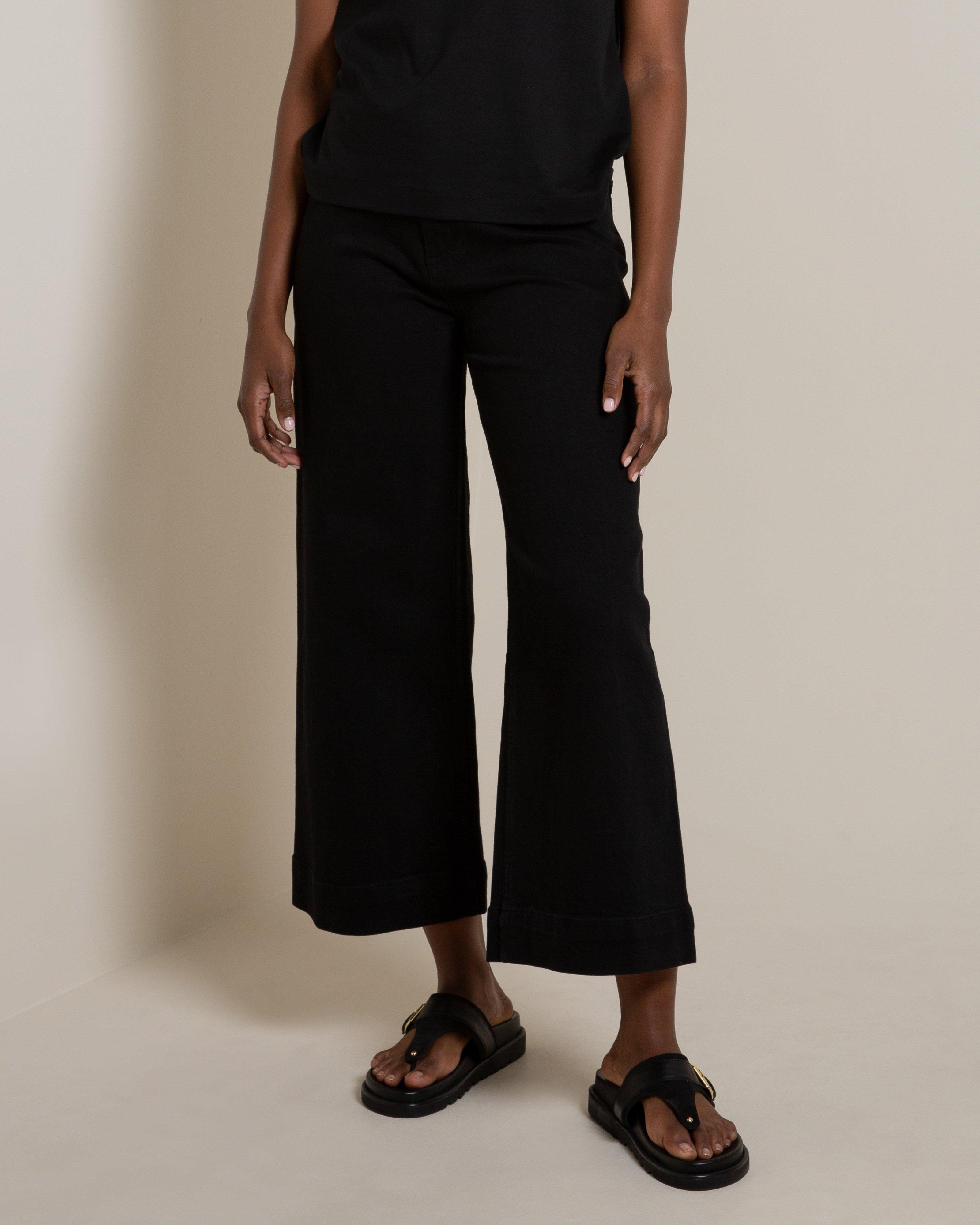 Reign Cropped Wide Leg - Black -  Black