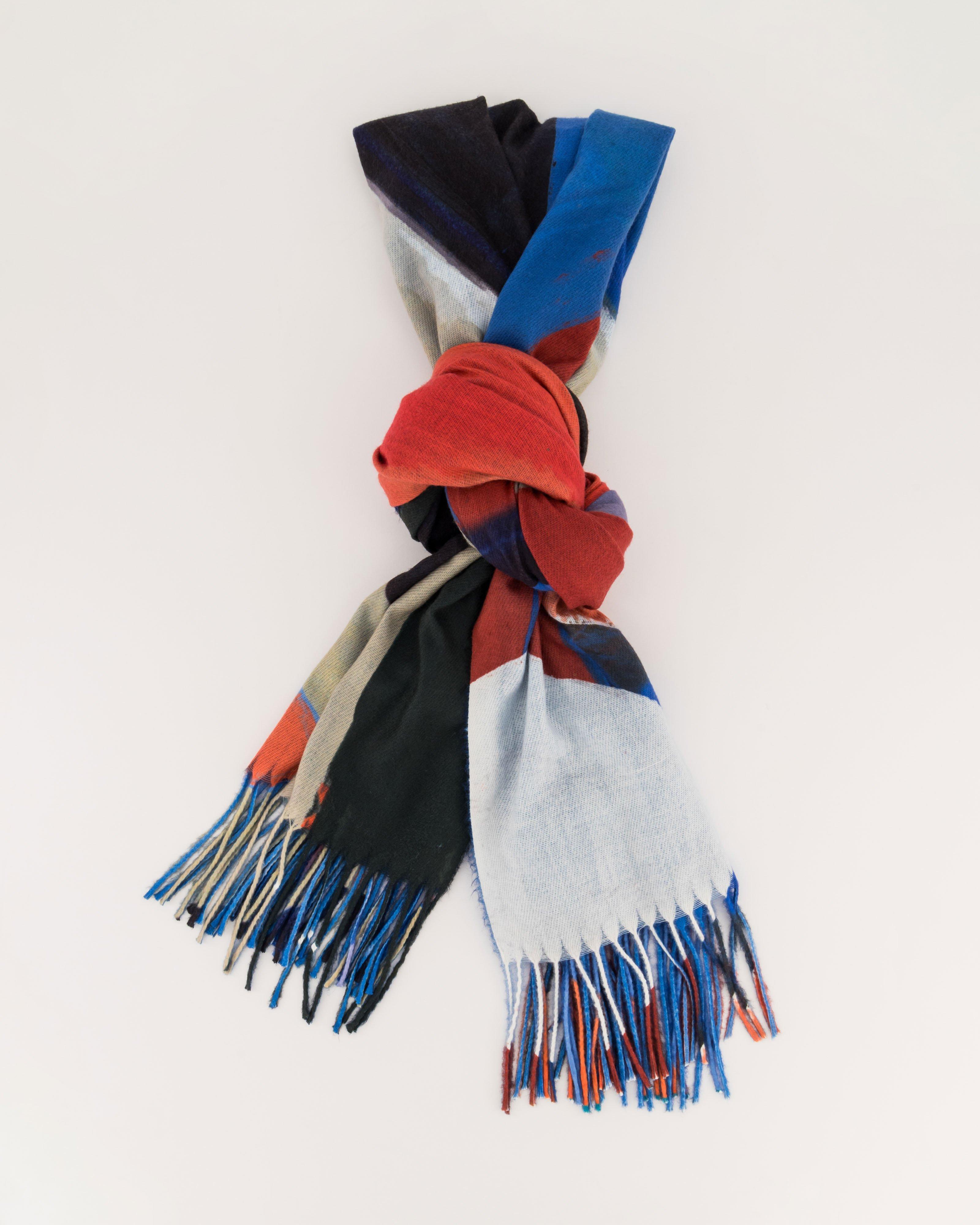 Lourdes Abstract Scarf -  Blue
