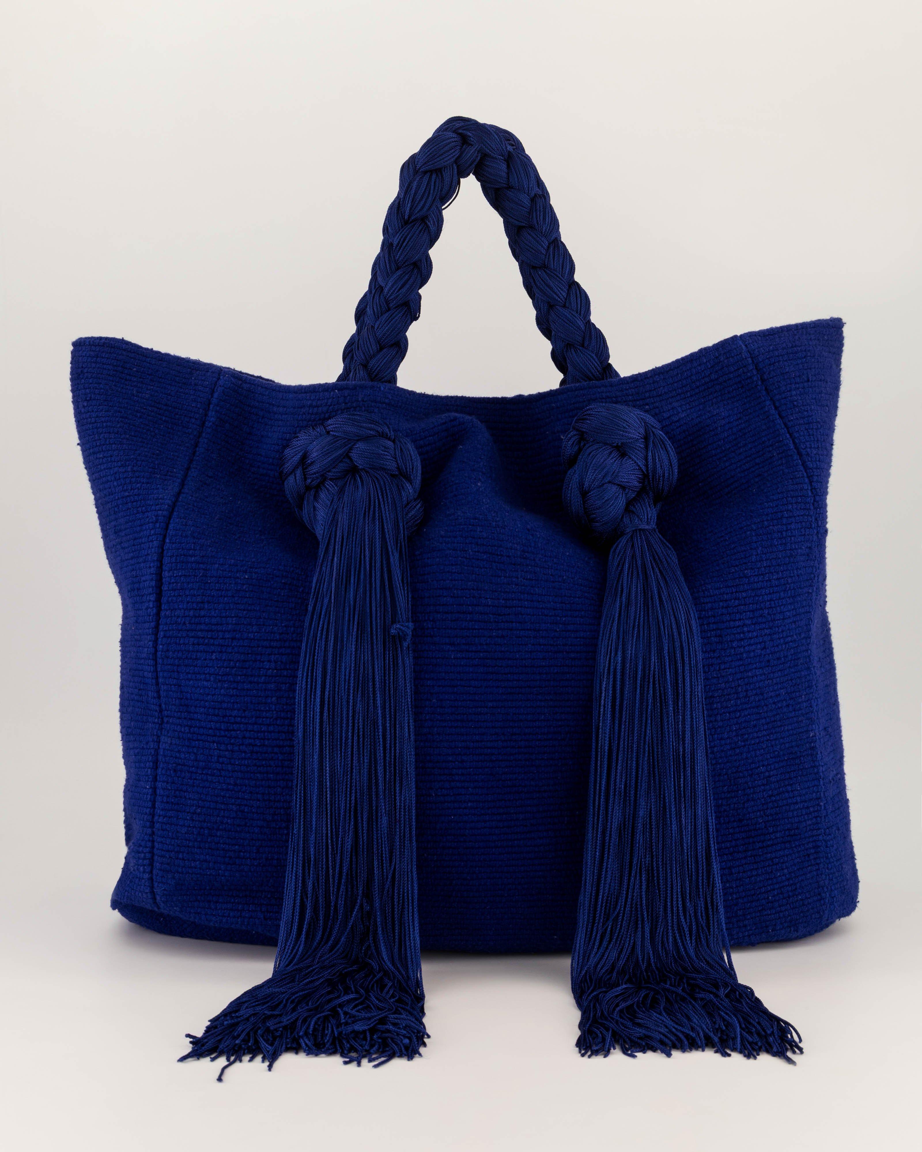 KLûK CGDT x Poetry Cobalt Knit Fringe Bag -  Cobalt
