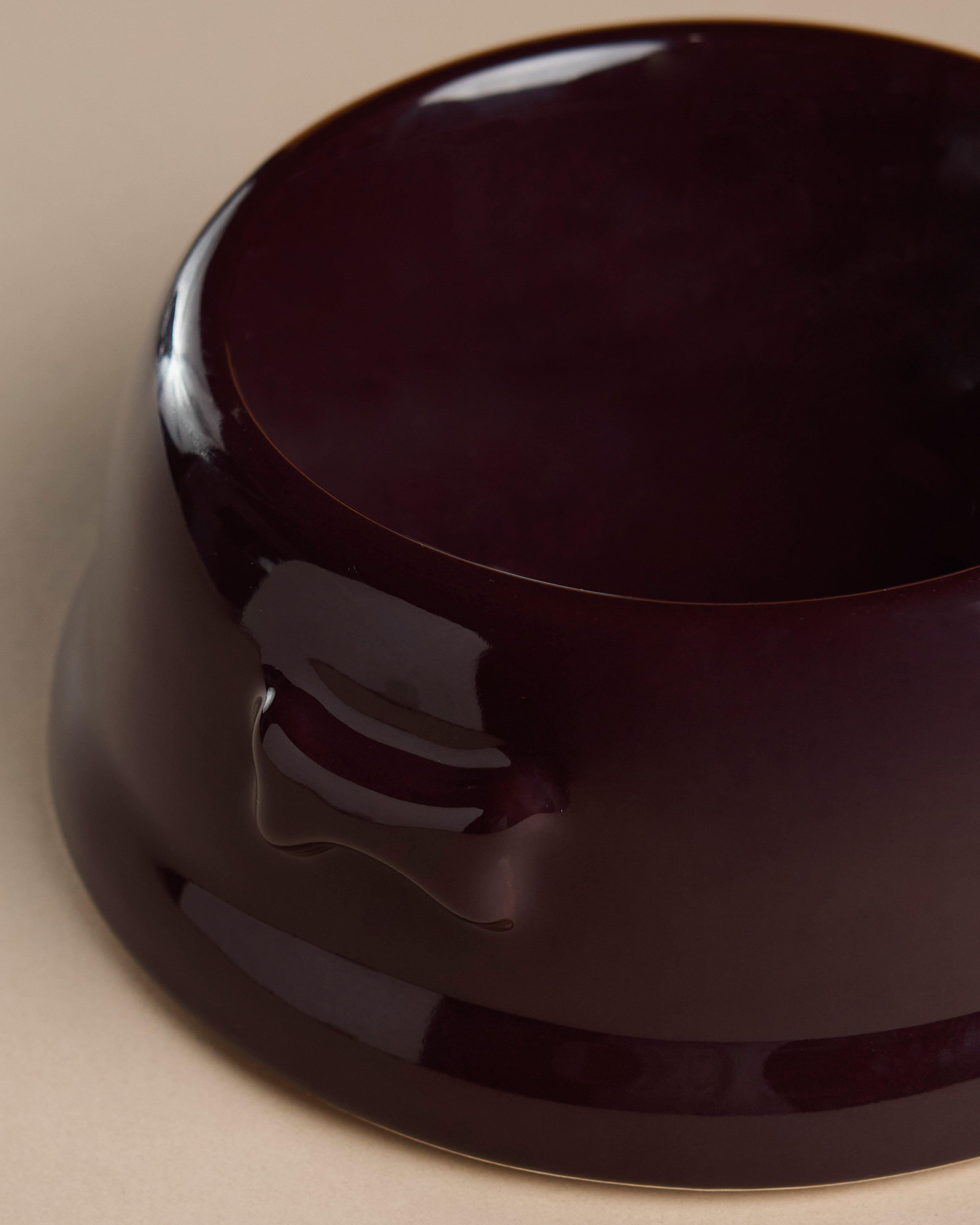 Ceramic Large Pet Bowl -  Burgundy