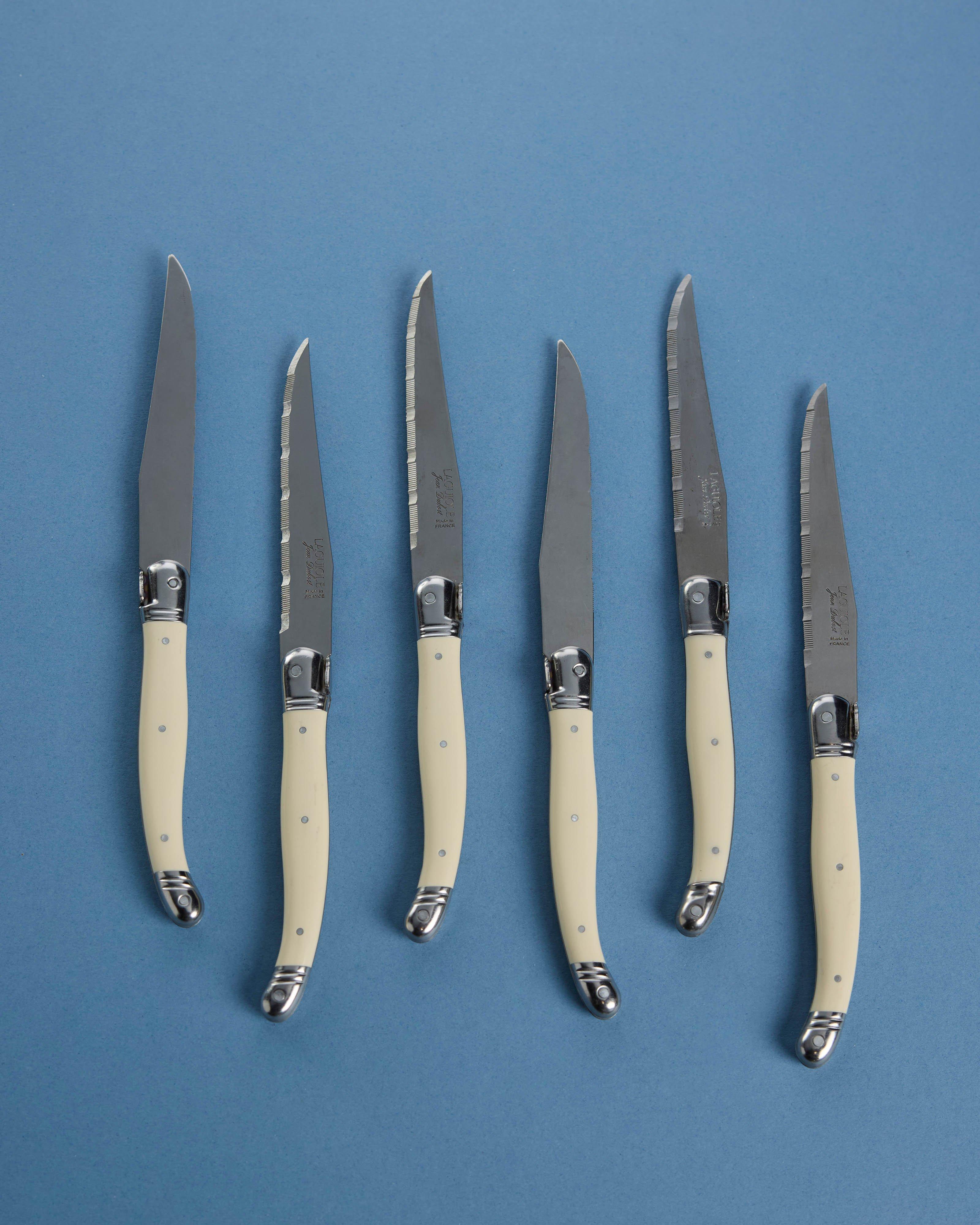 Laguiole Steak Knives in a Block -  Bone