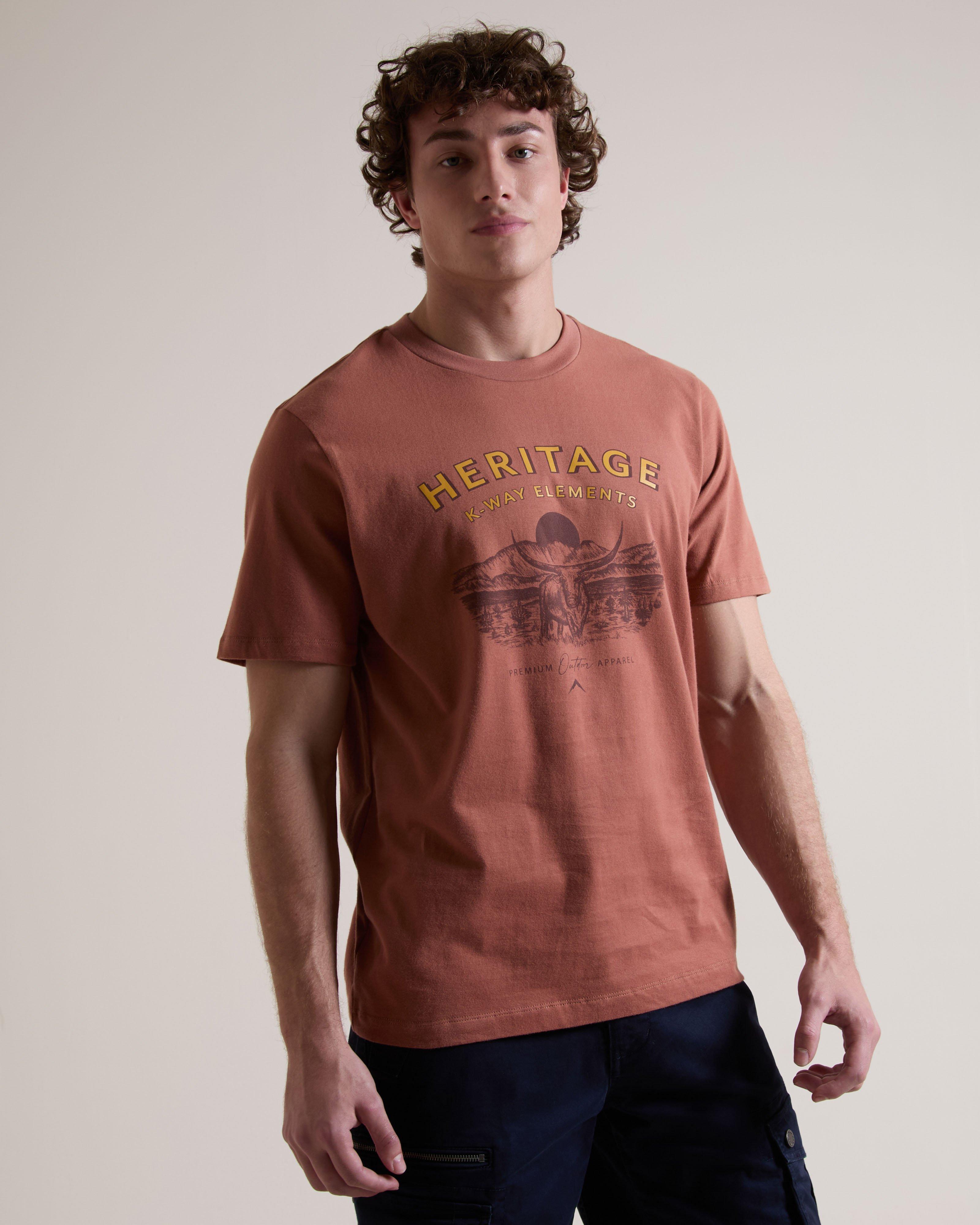K-Way Elements Men’s Horseman T-Shirt -  Dusty Pink