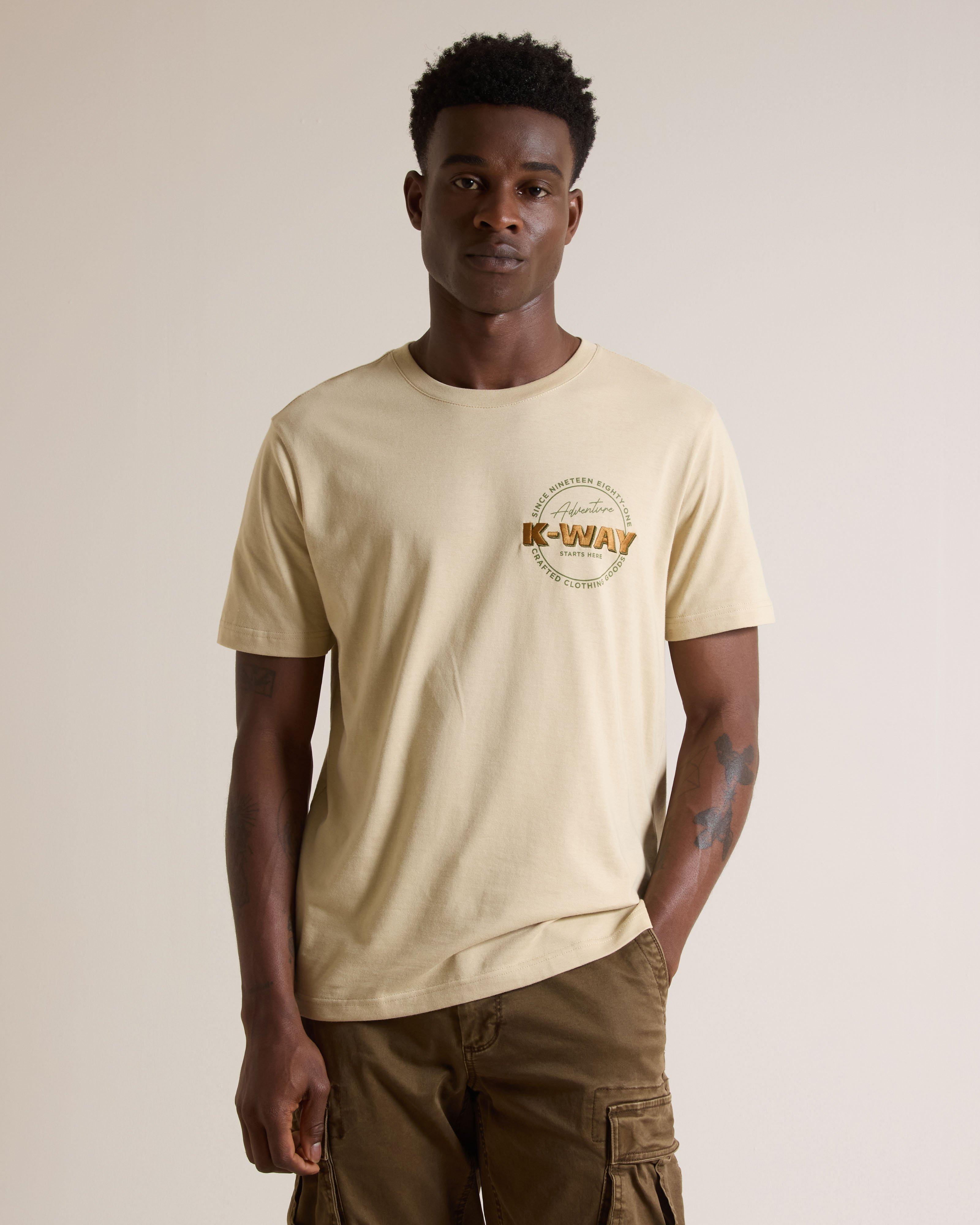 K-Way Elements Men's Adventure T-Shirt -  Light Khaki