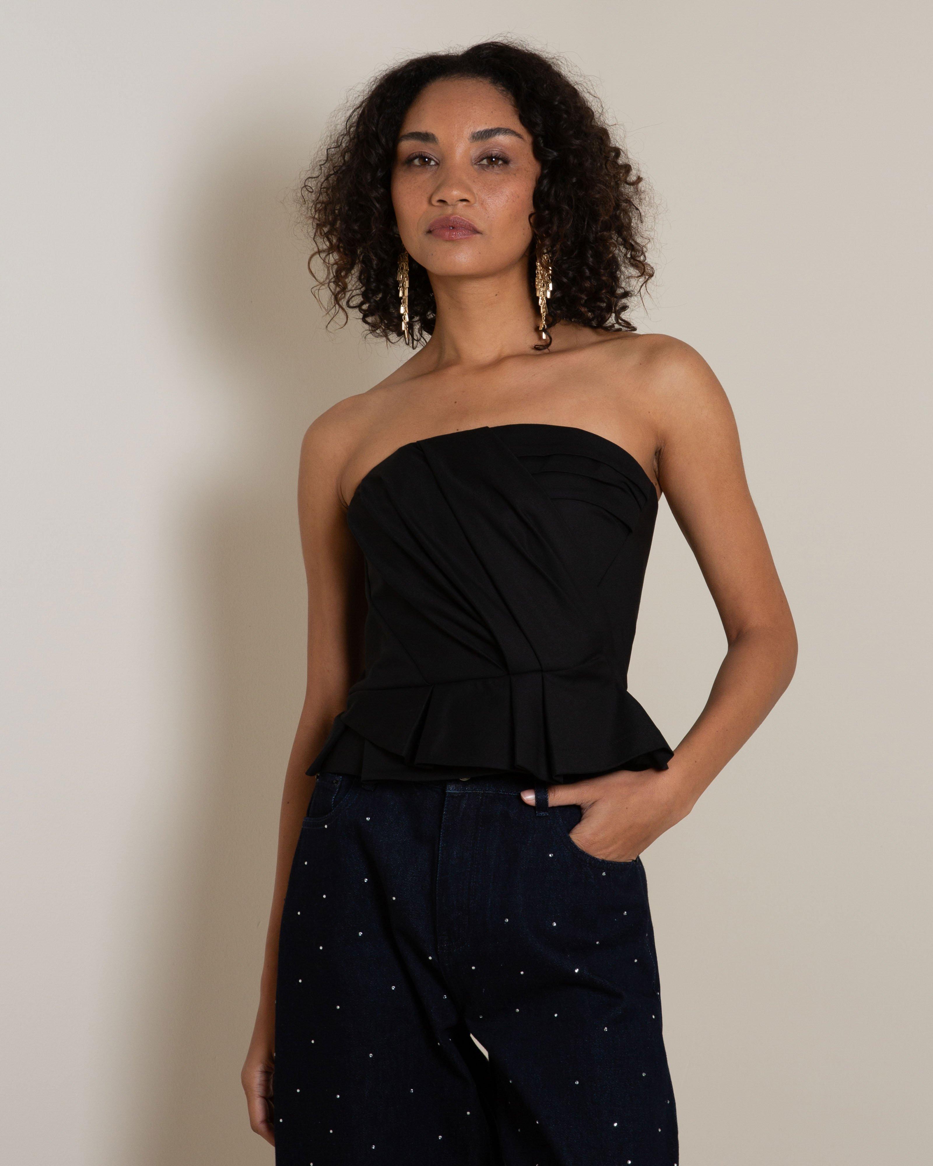 Alaia Bustier Top -  Black