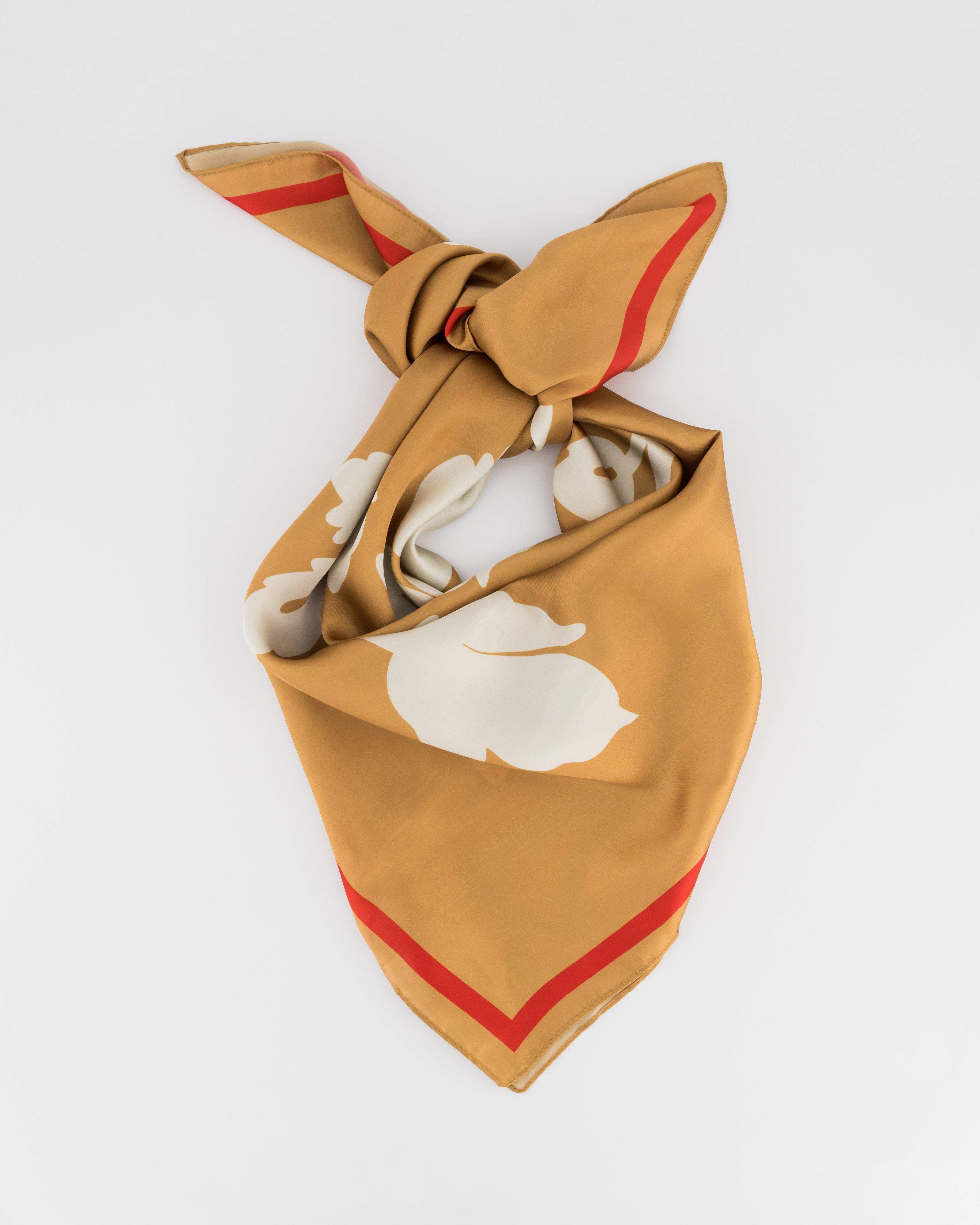 Vienna Rosebud Printed Scarf -  Stone