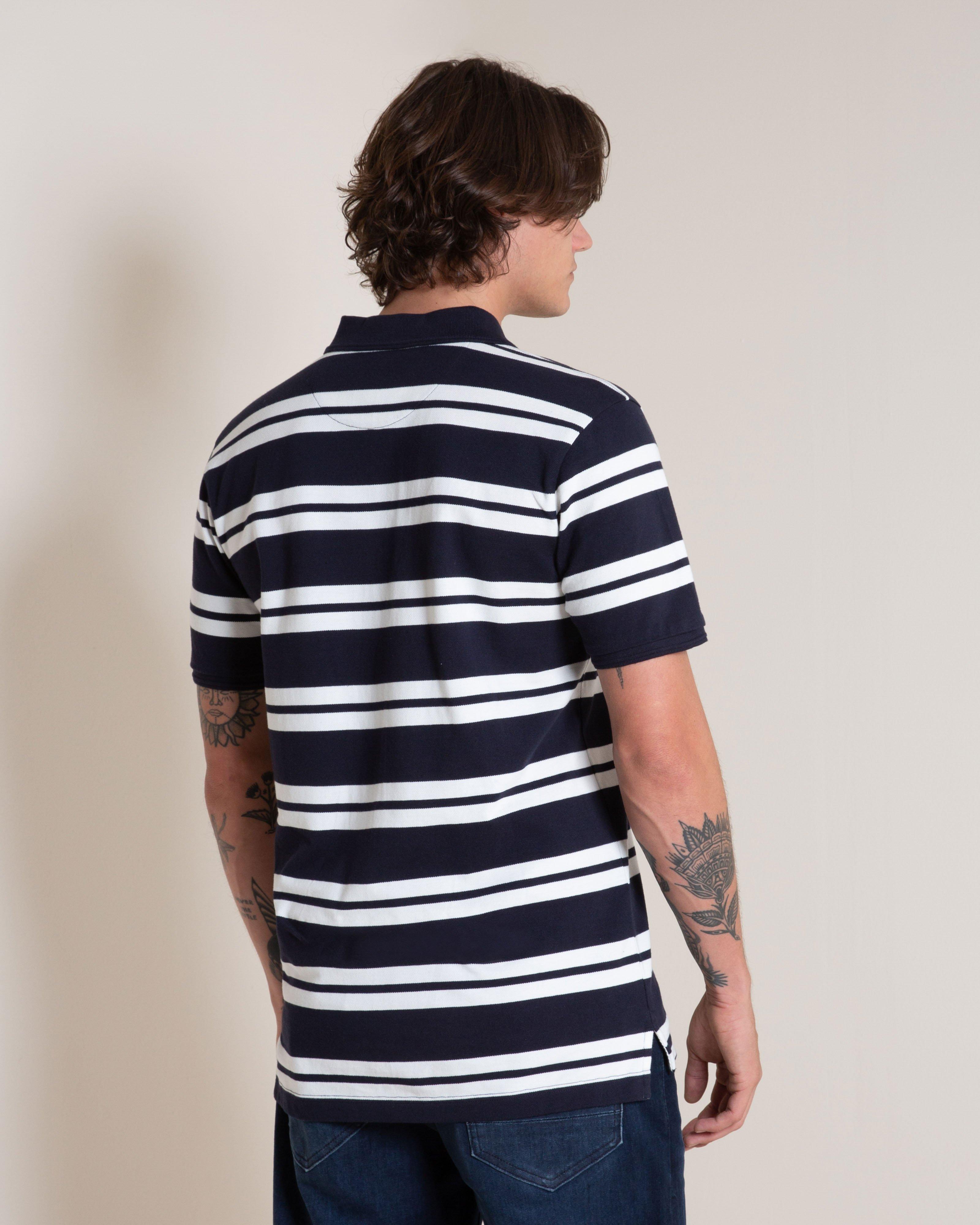  Old Khaki Men’s Andrew Stripe Golfer  -  Navy