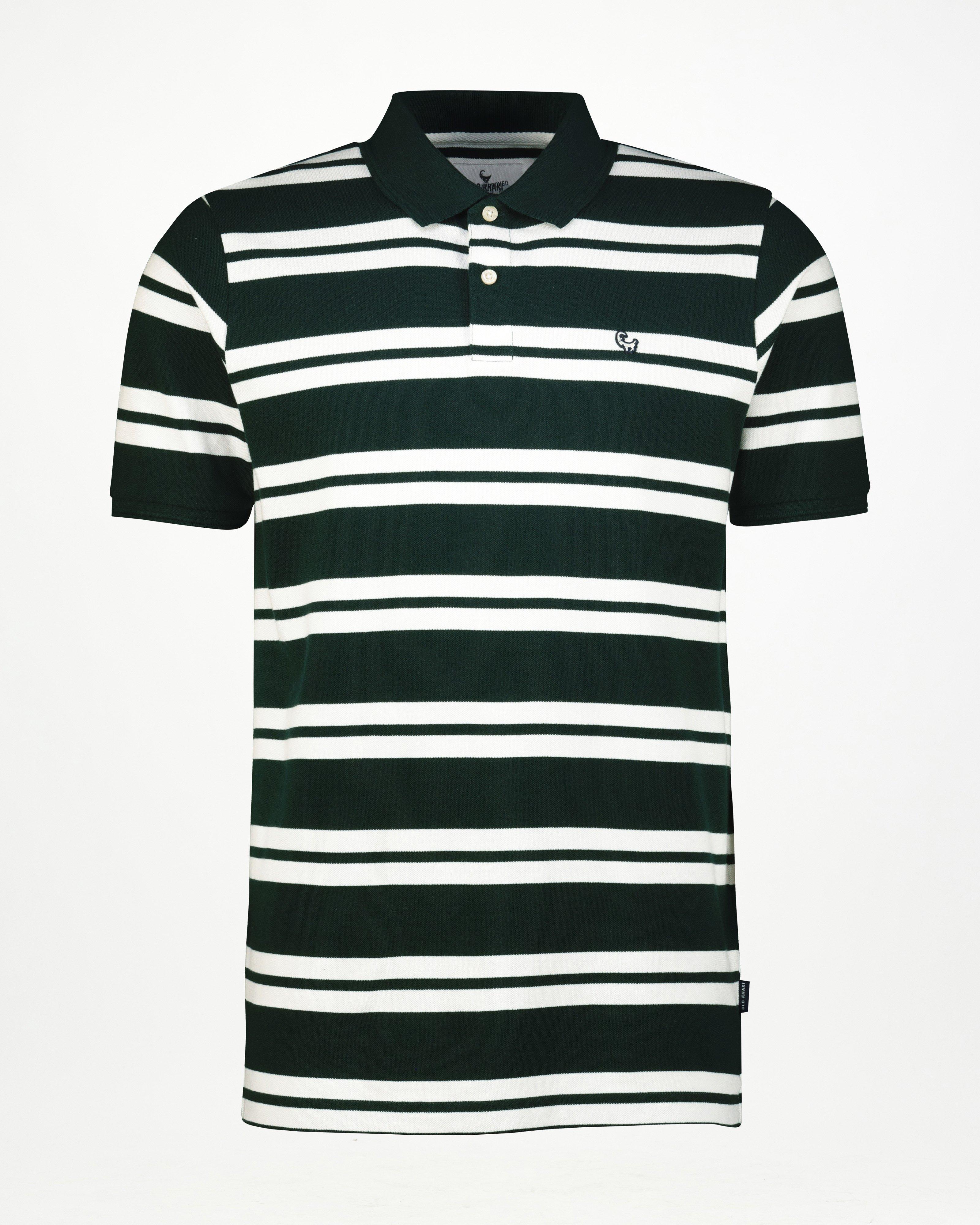  Old Khaki Men’s Andrew Stripe Golfer  -  Dark Green