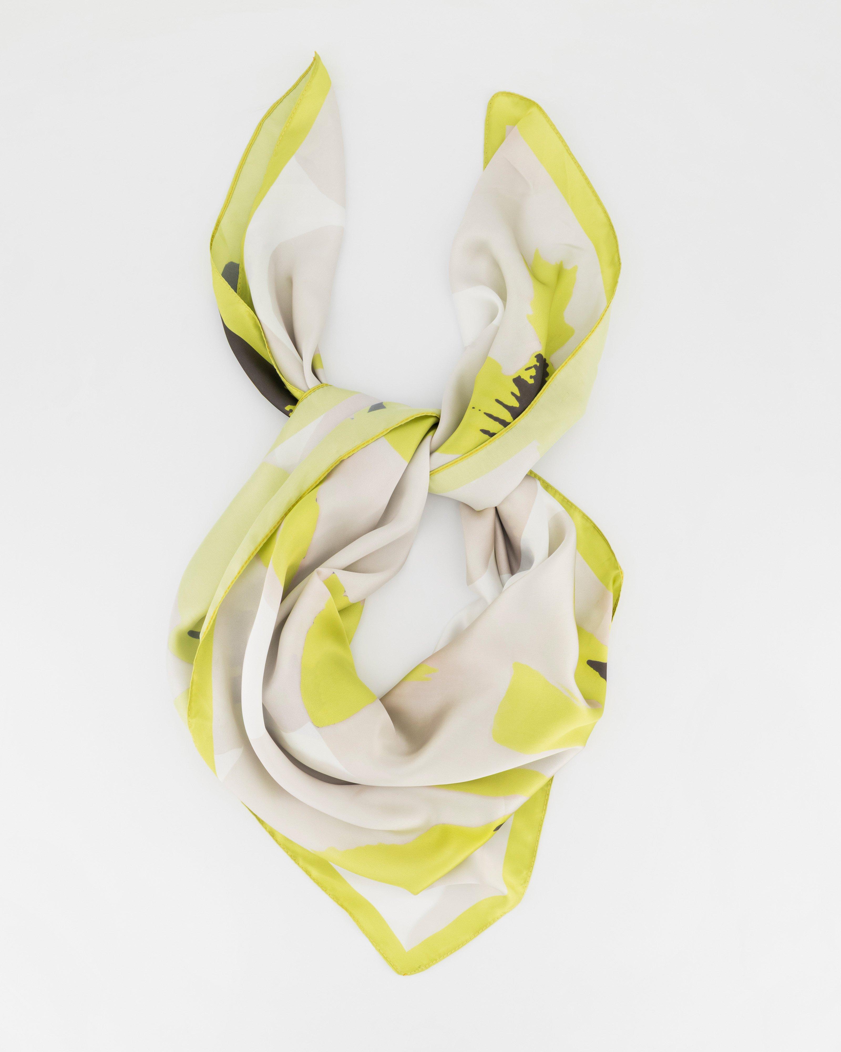Tessa Floral Silk Scarf -  Green