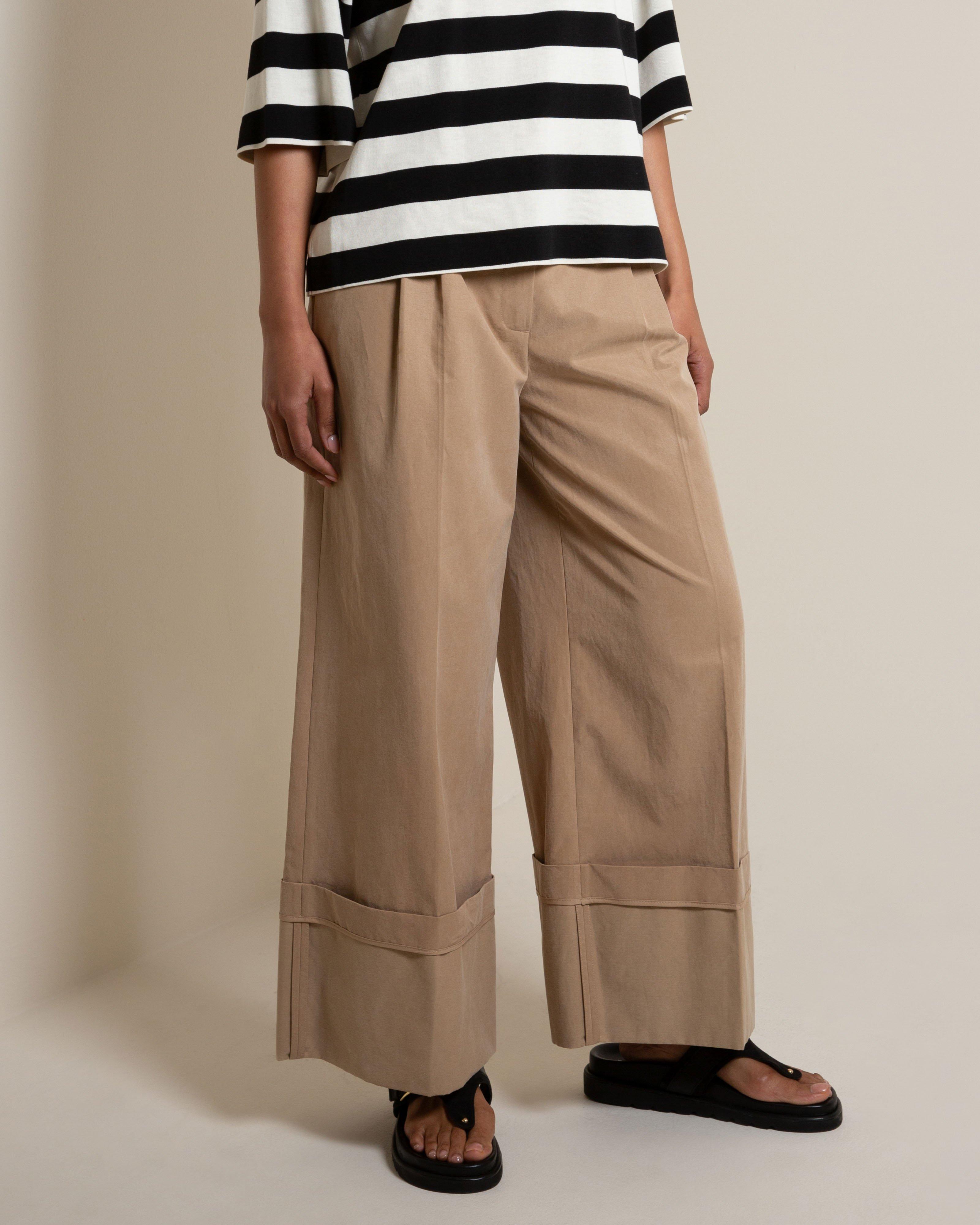 Leonardo Turn Up Pants -  Taupe