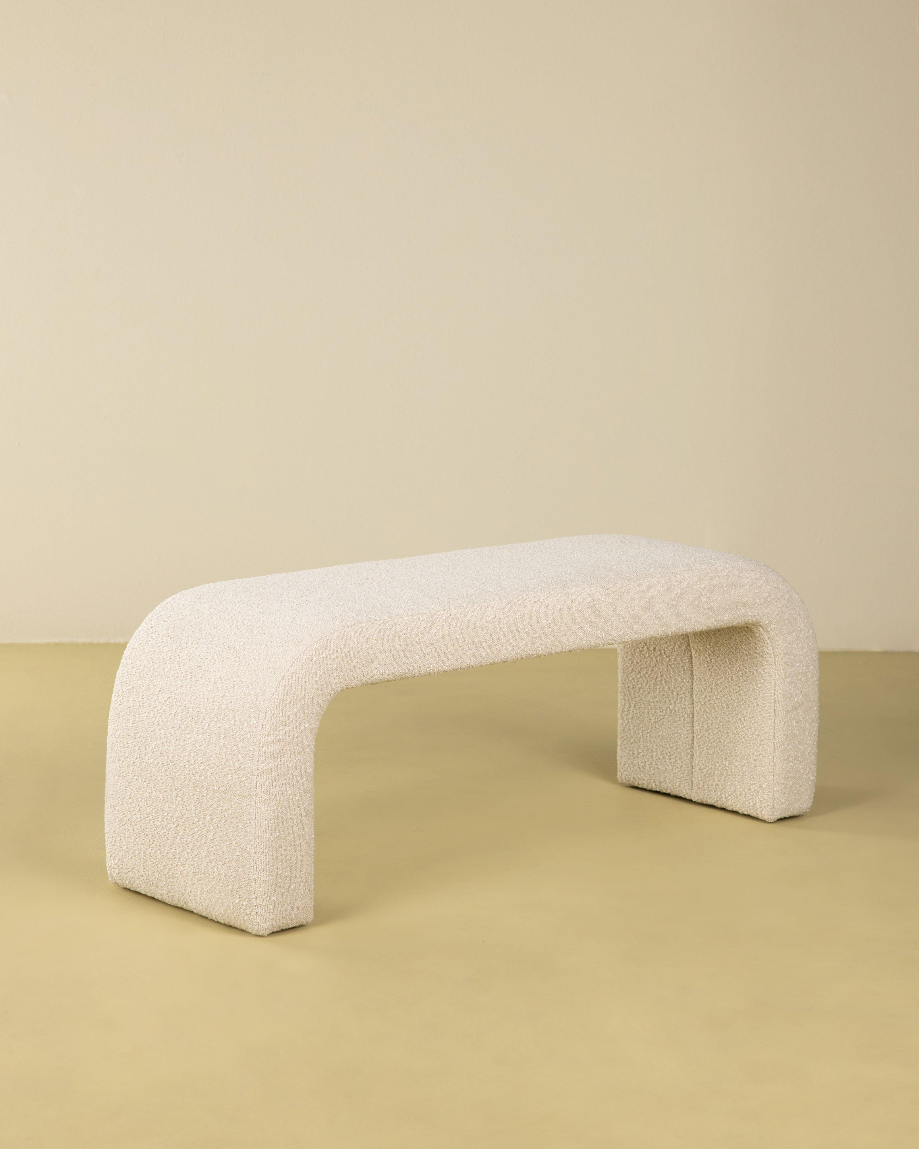 Curved Boucle Bed End -  Milk