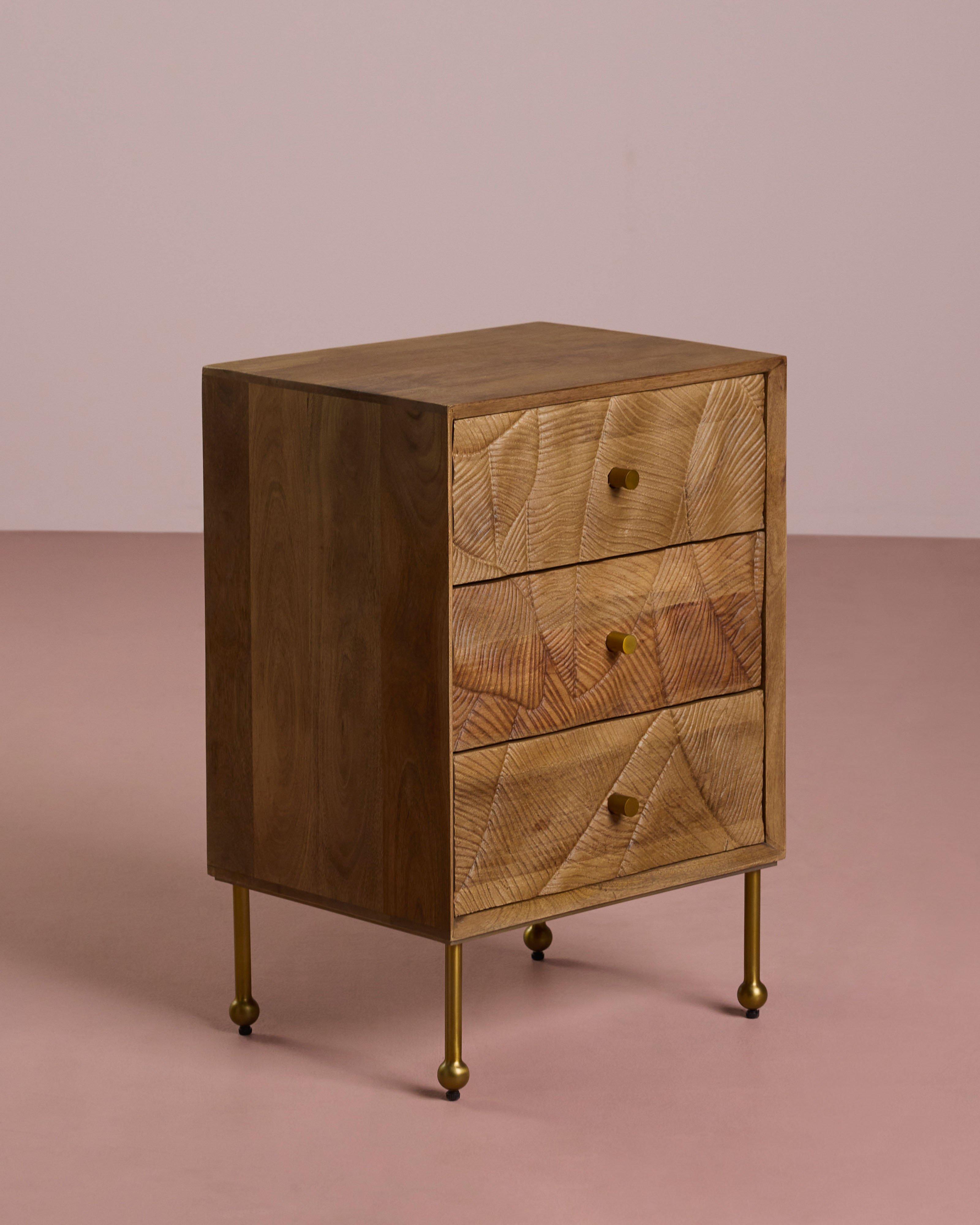 Rio Palm Tree Three-Drawer Pedestal -  Brown