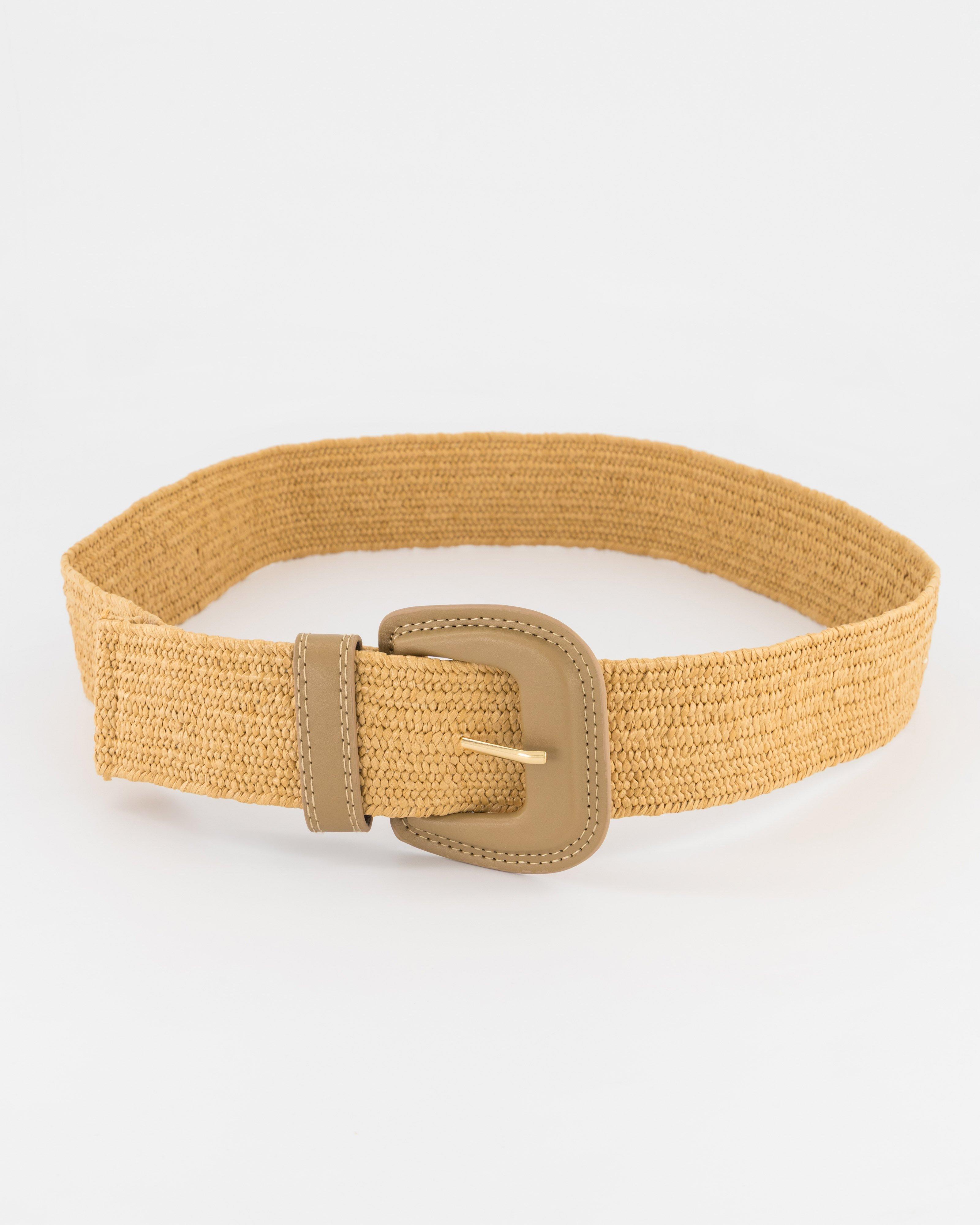 Enola Woven Stretch Belt -  Oatmeal