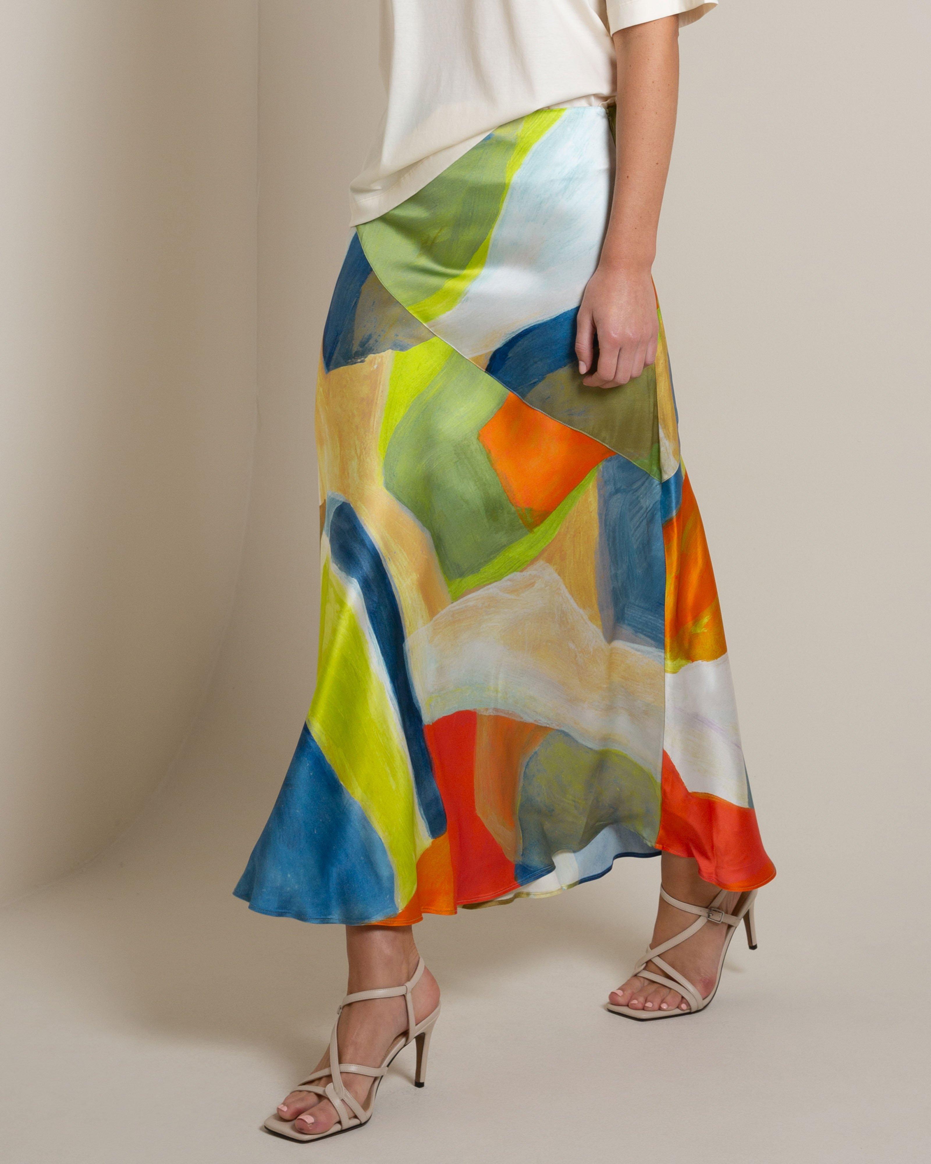 スカート Mame 19AW Silk Lame Print skirt 107505920_C99_1?