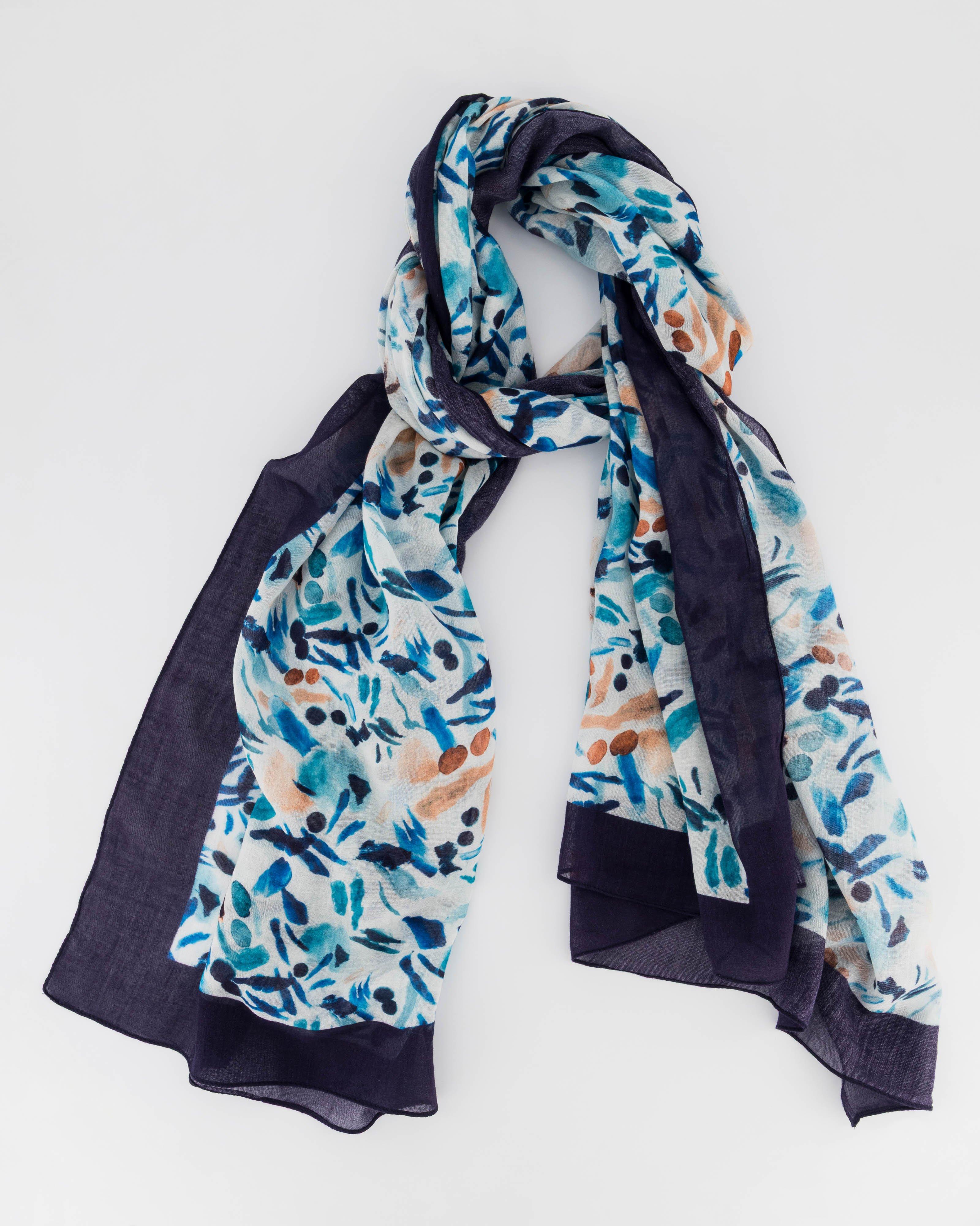 Mckay Paint Splatter Scarf -  Blue