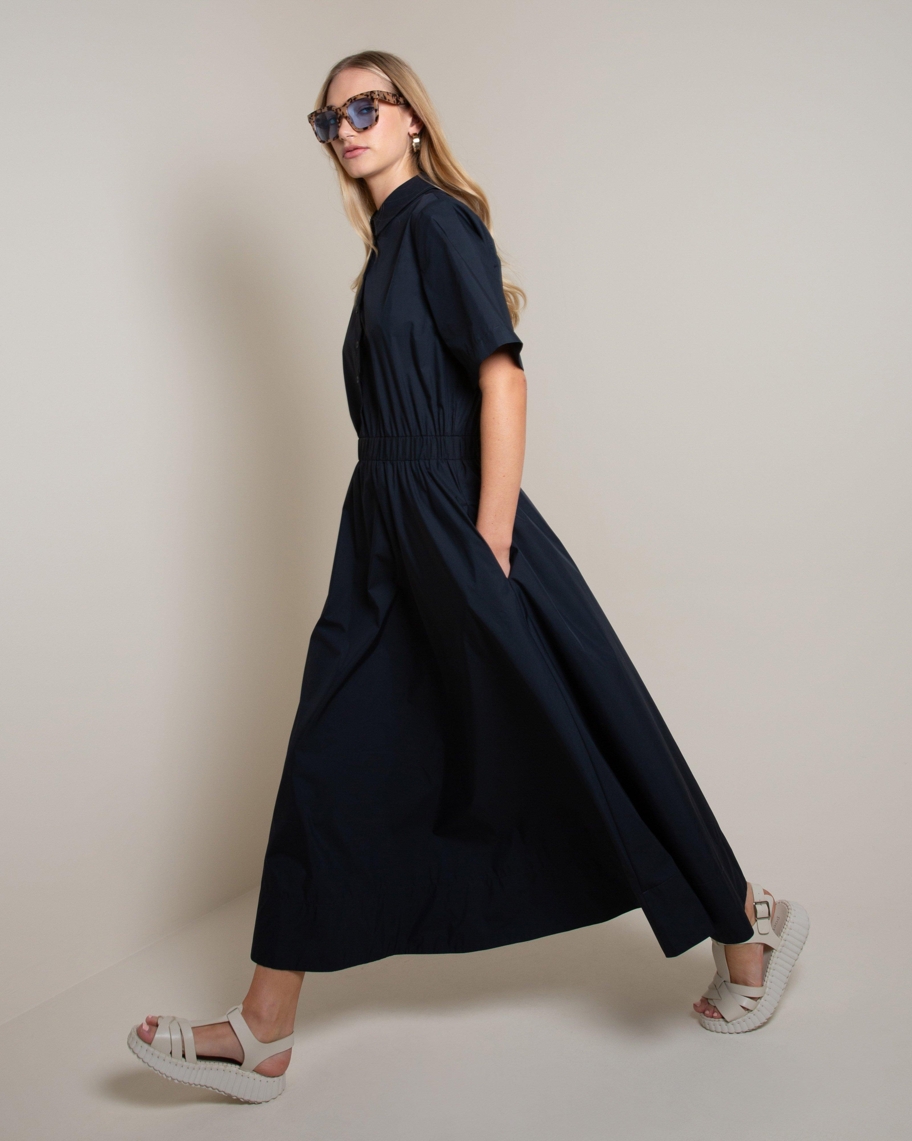 Zeno Technical Midi Dress -  Navy