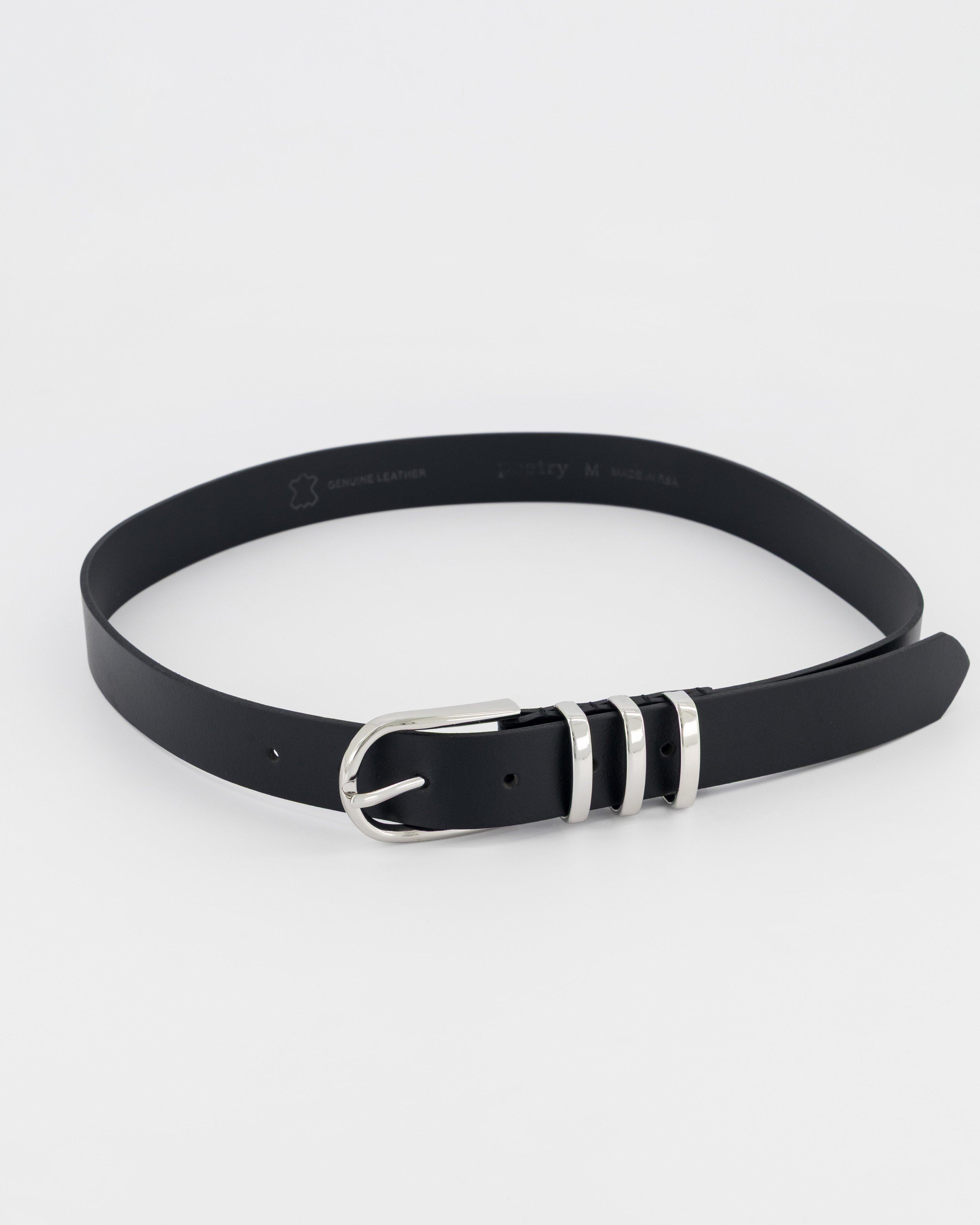 Aletta Triple Keeper Belt -  Black