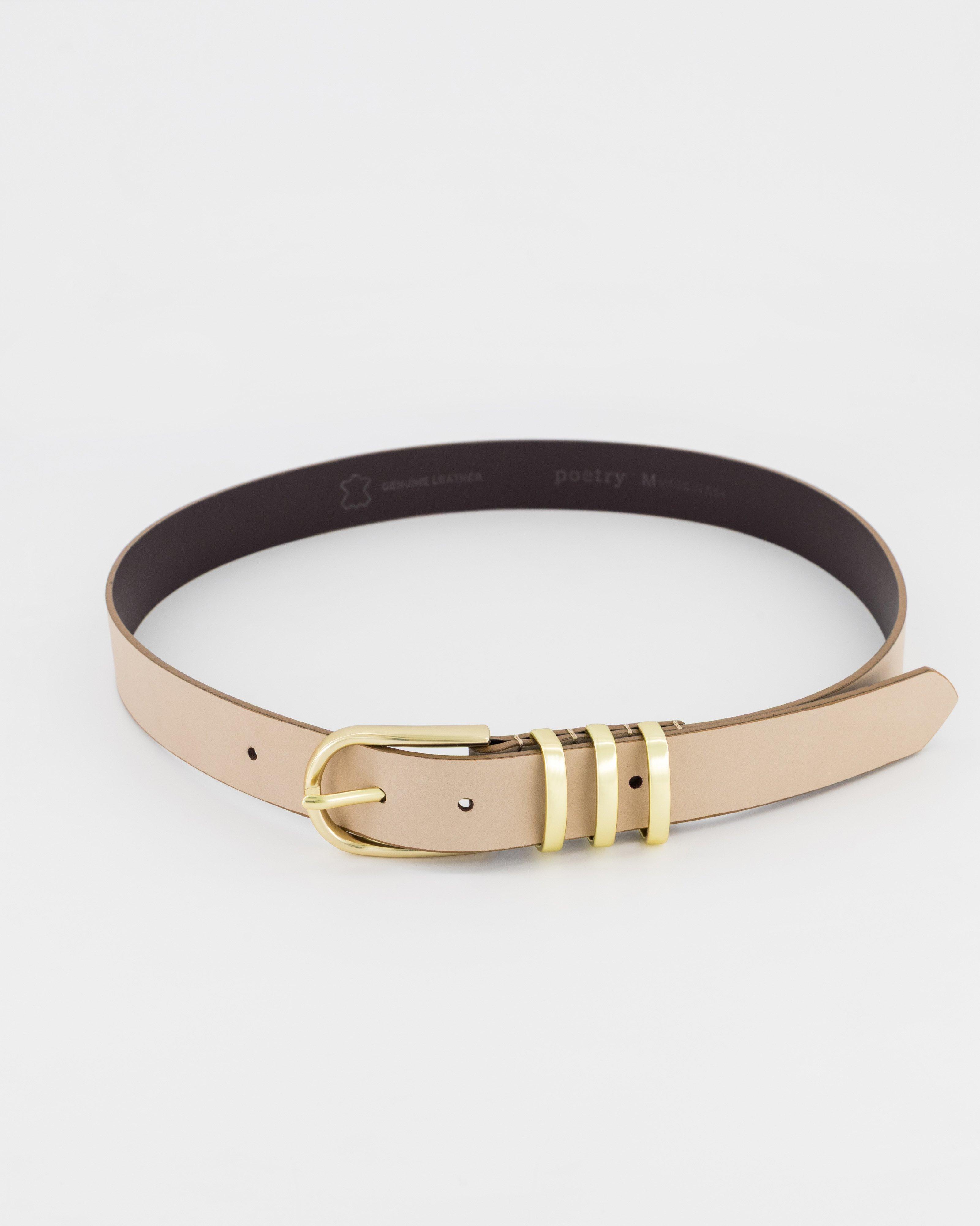 Aletta Triple Keeper Belt -  Milk