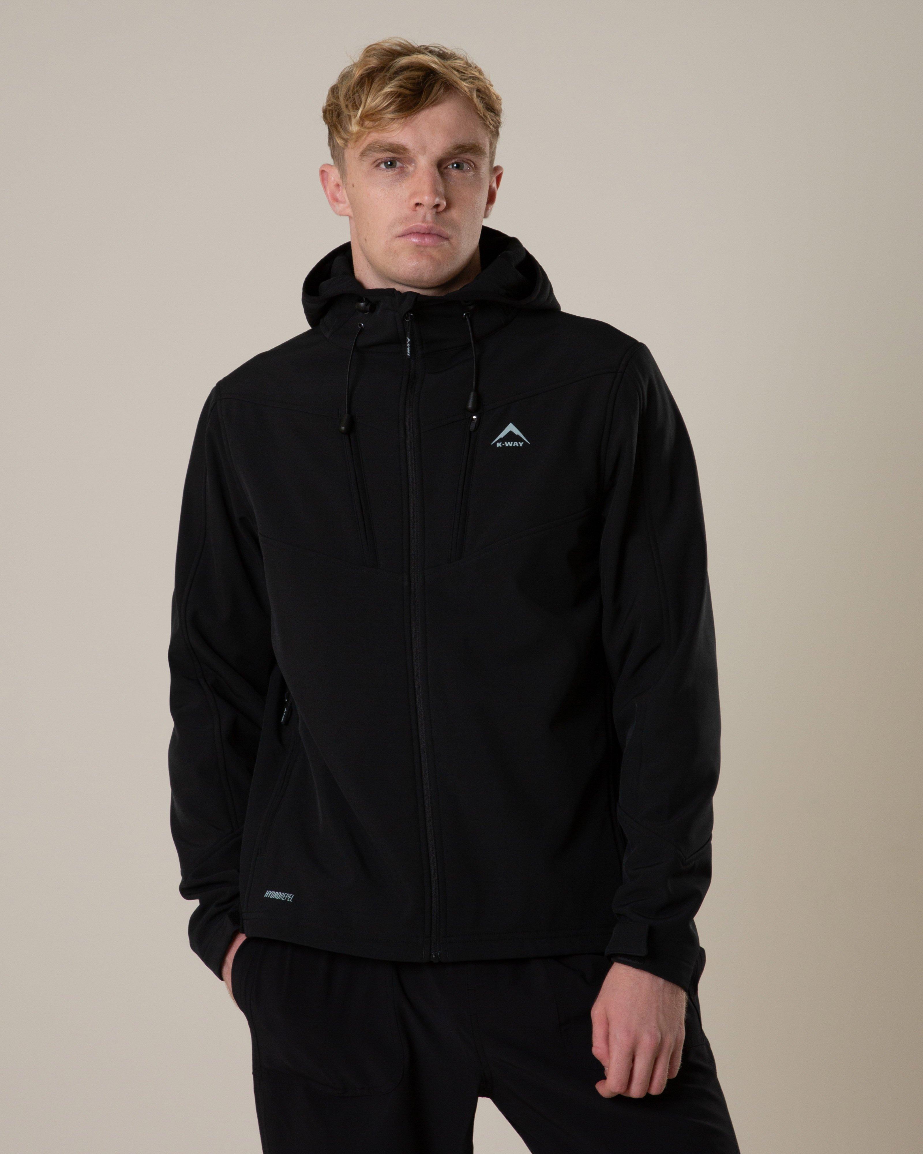 K-Way Men's Benji 2.1 Softshell Hooded Top -  Black