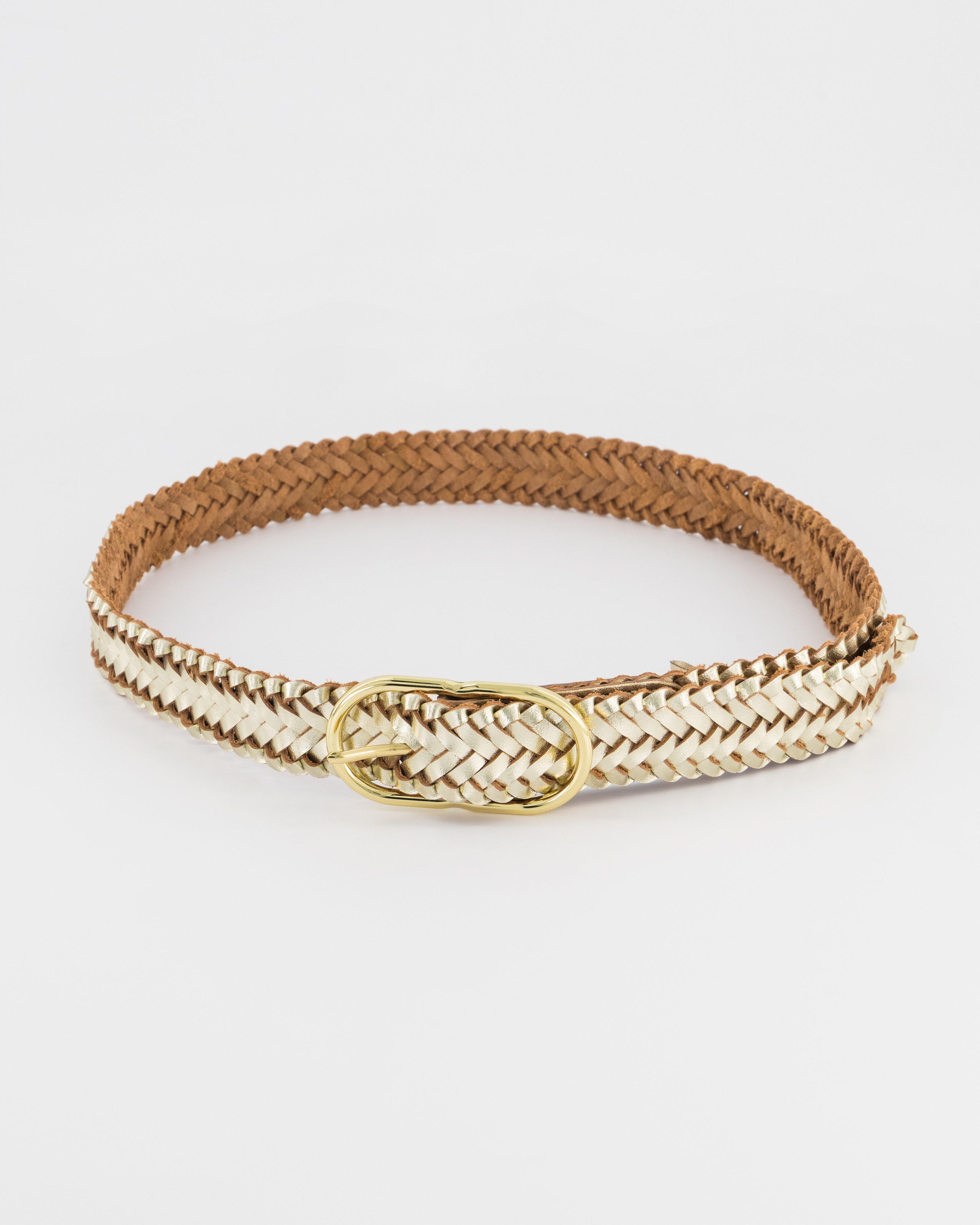 Solana Woven Belt -  Gold